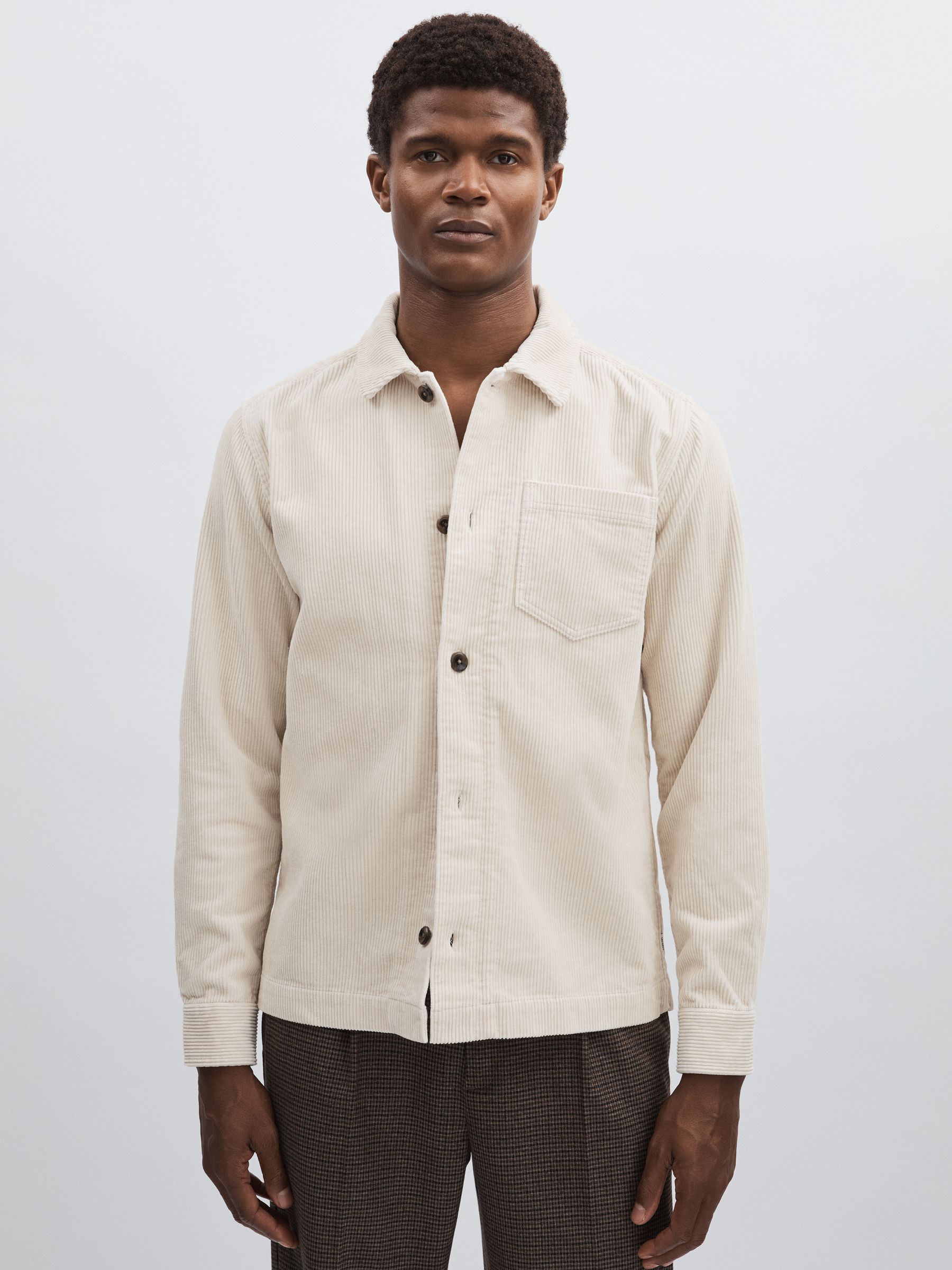 Les Deux Cotton Corduroy Overshirt in Ivory - Image 3 of 7