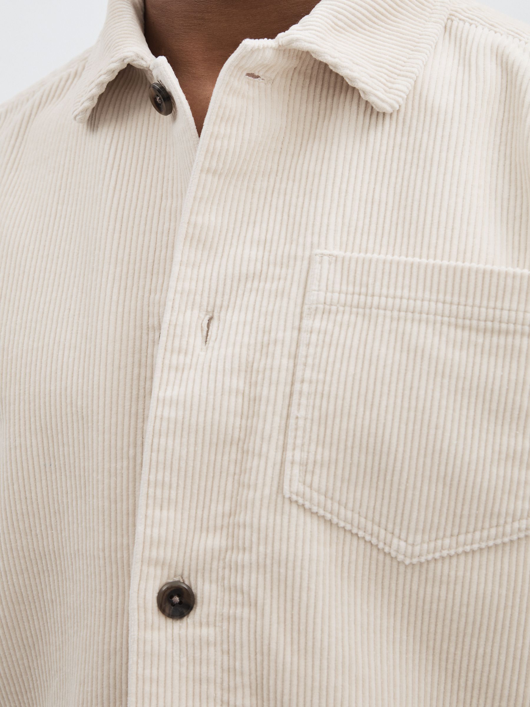 Les Deux Cotton Corduroy Overshirt in Ivory - Image 4 of 7