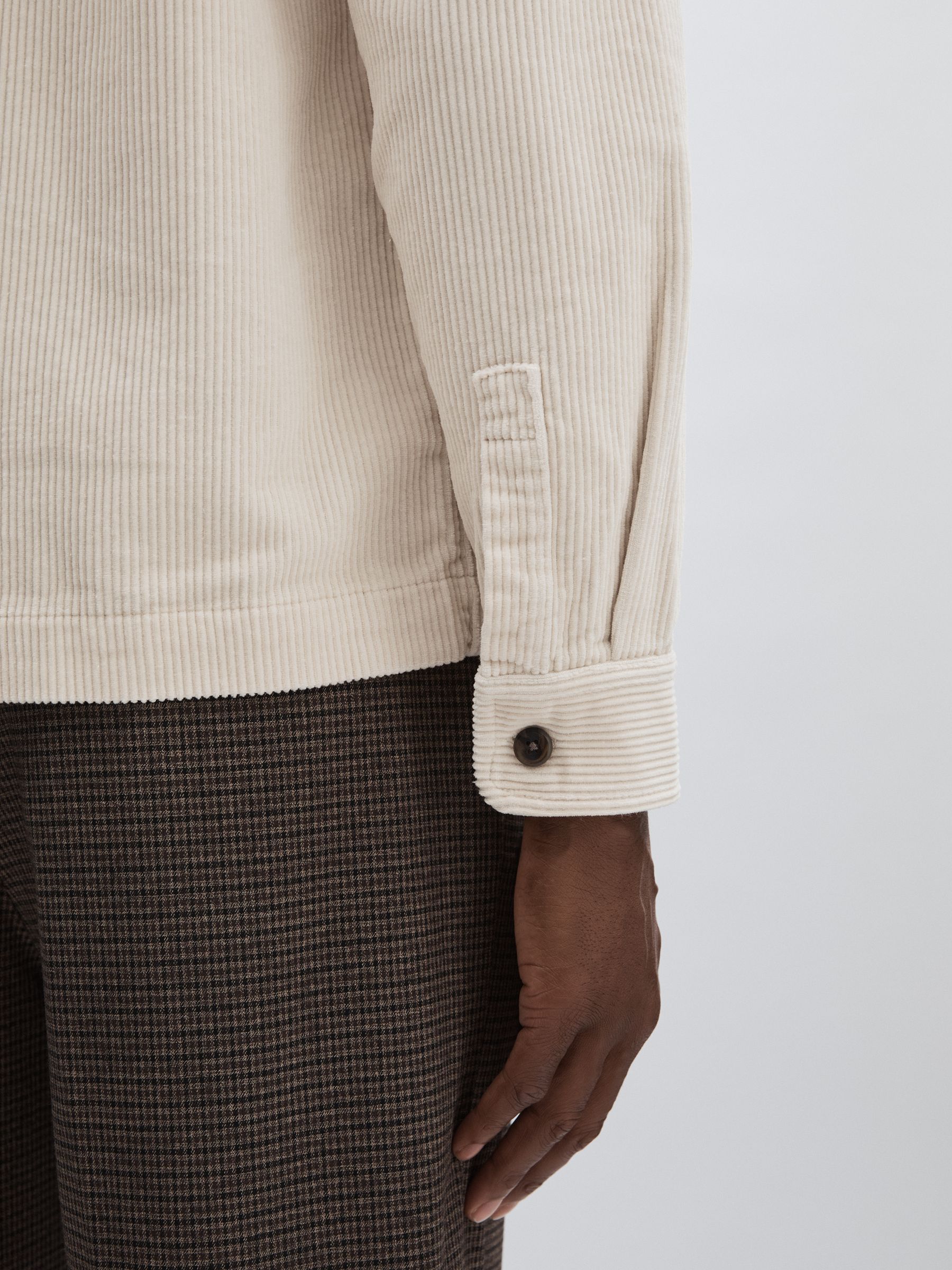 Les Deux Cotton Corduroy Overshirt in Ivory - Image 5 of 7