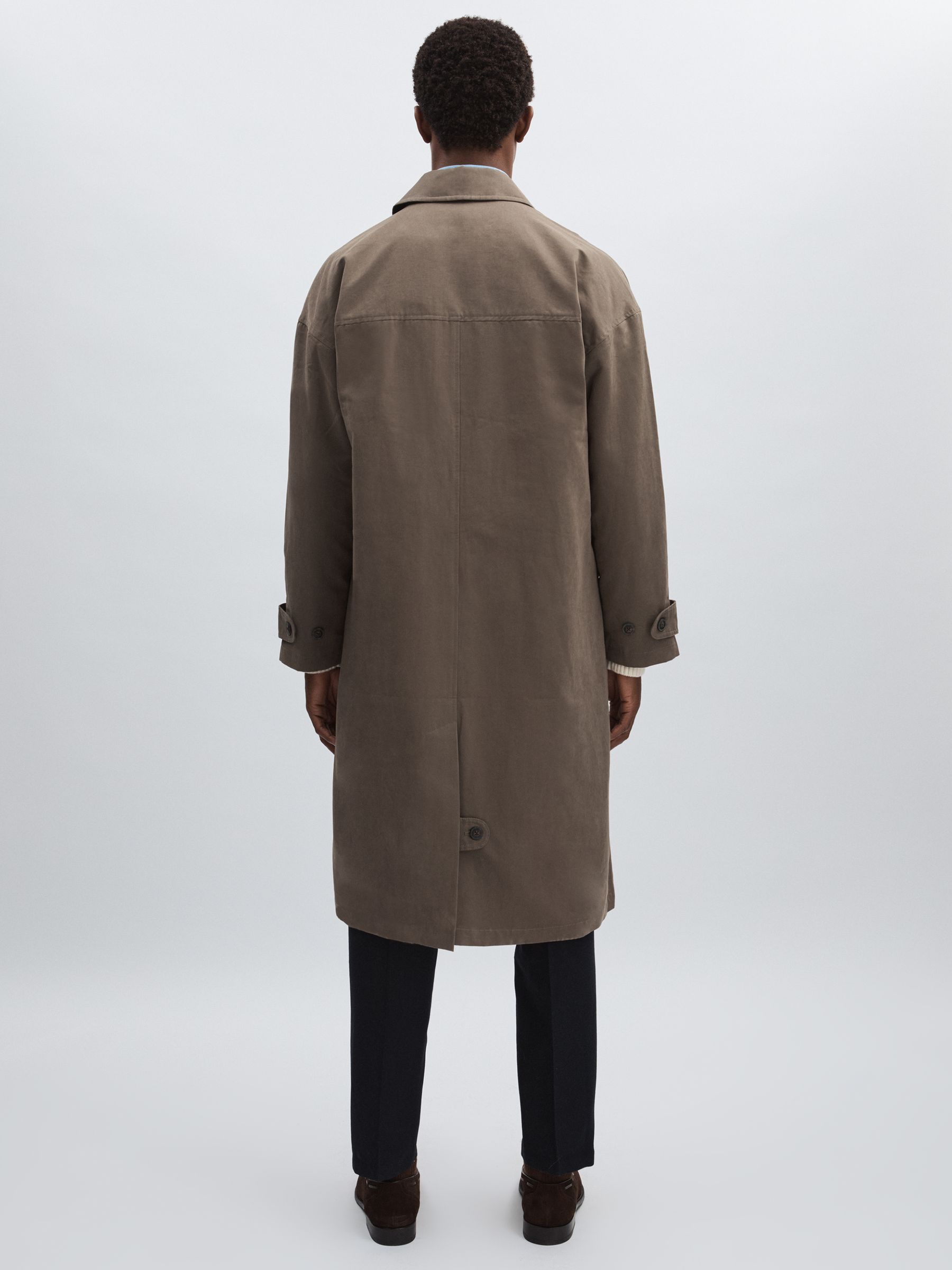 Canvas Single Breasted Coat in Soft Brown - Image 5 of 7