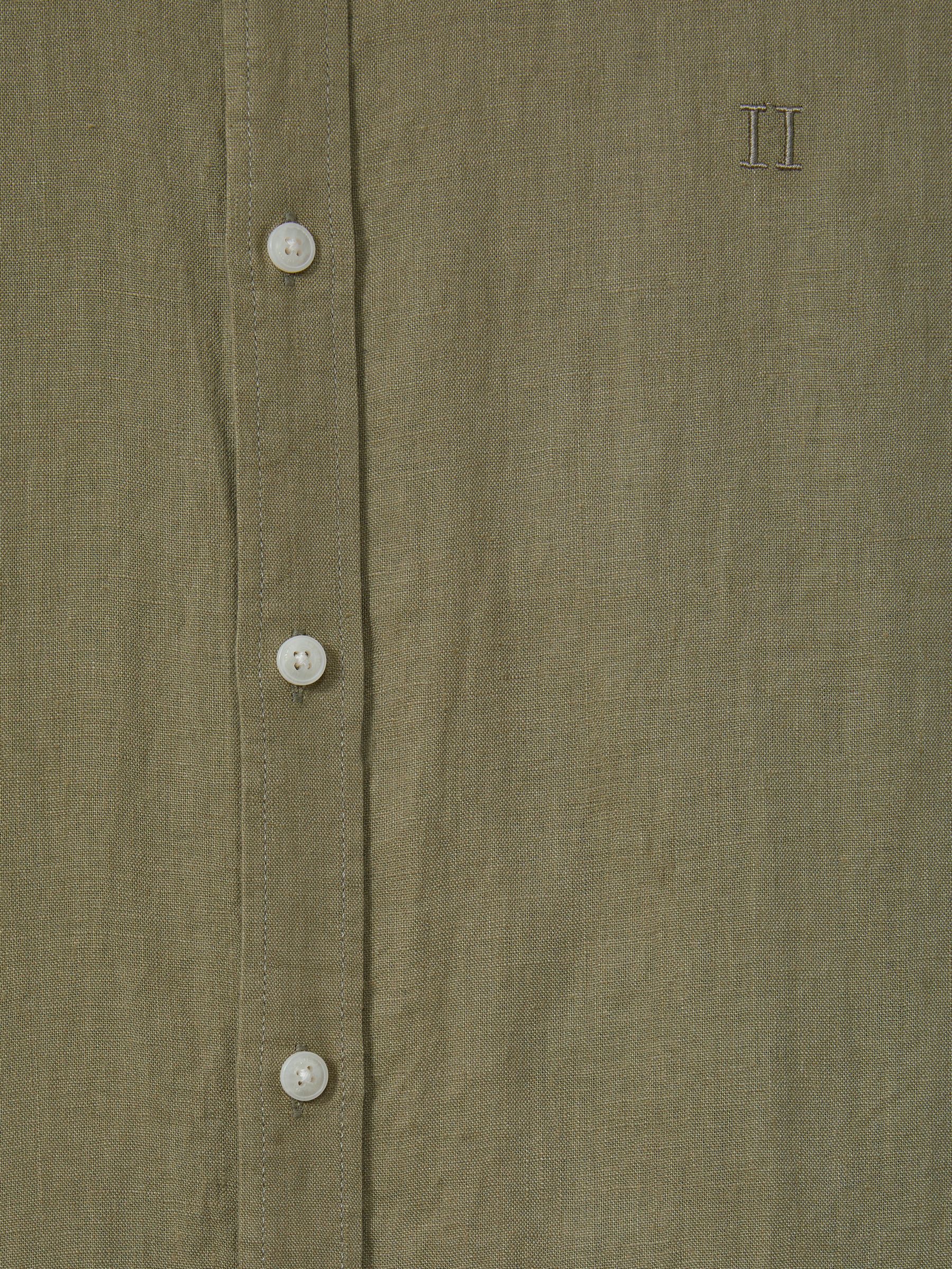 Les Deux Linen Oxford Shirt in Light Green - Image 6 of 6