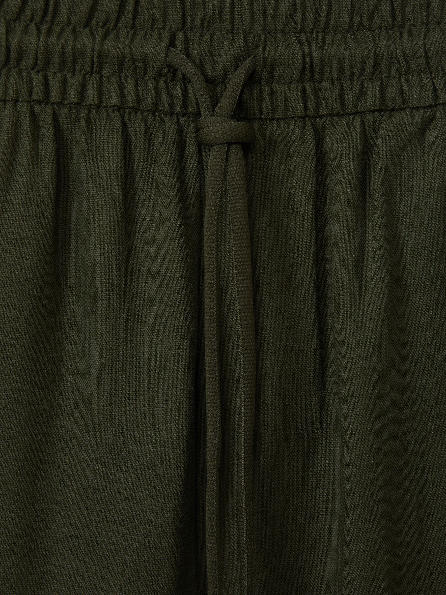 Otto Linen Forest Green Les Deux Forest Green Linen Blend Drawstring Shorts - Image 6 of 6