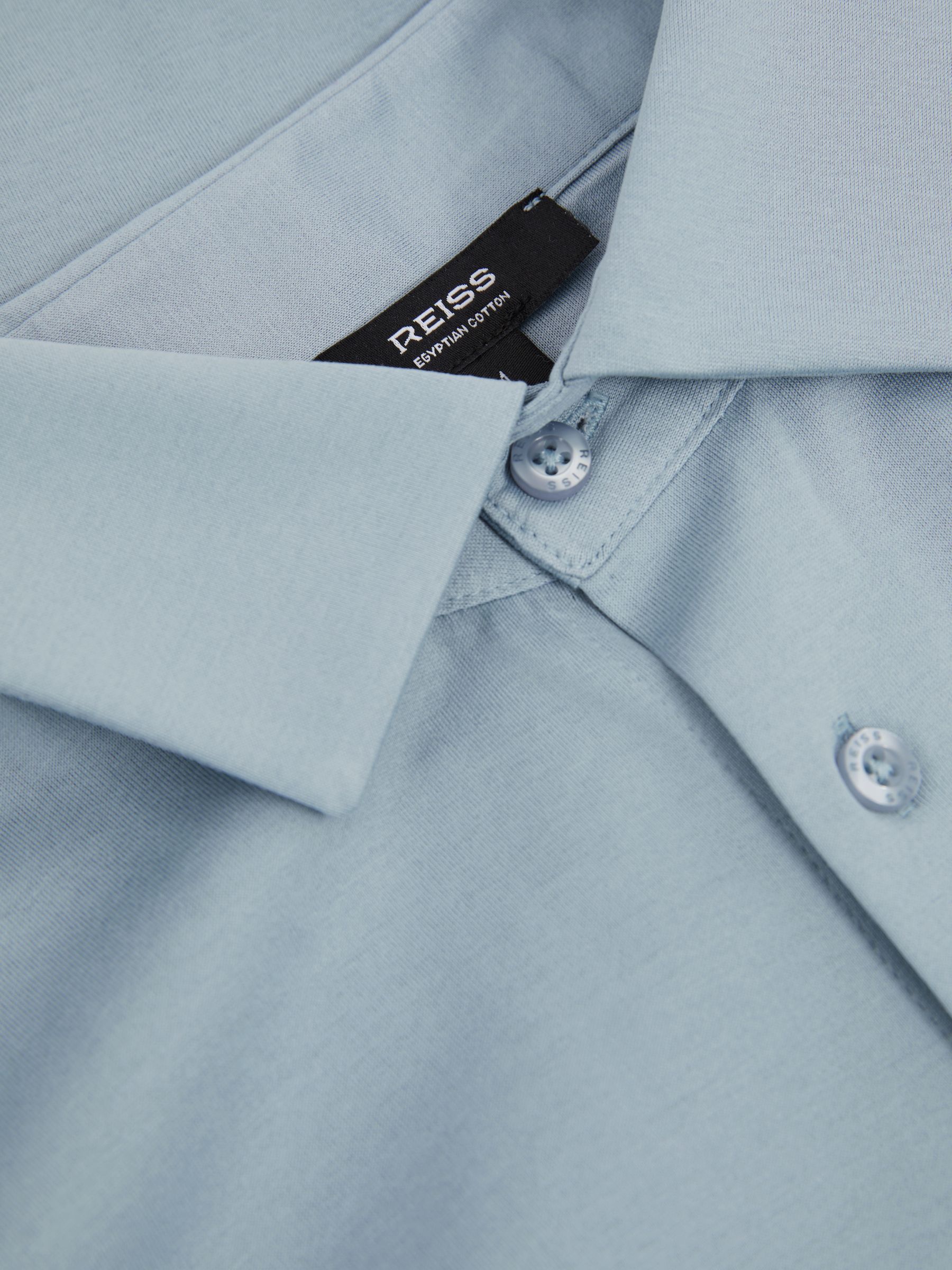 Mercerised Cotton Jersey Shirt in Soft Blue - Image 5 of 5