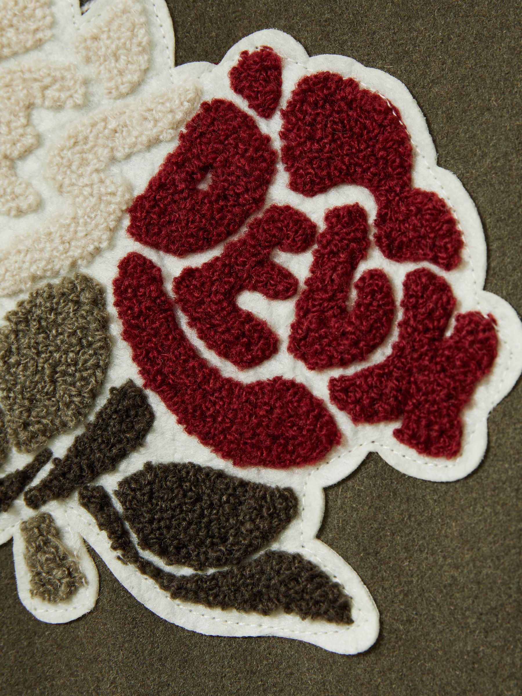 Les Deux Wool-Blend Varsity Jacket in Dark Olive - Image 6 of 6