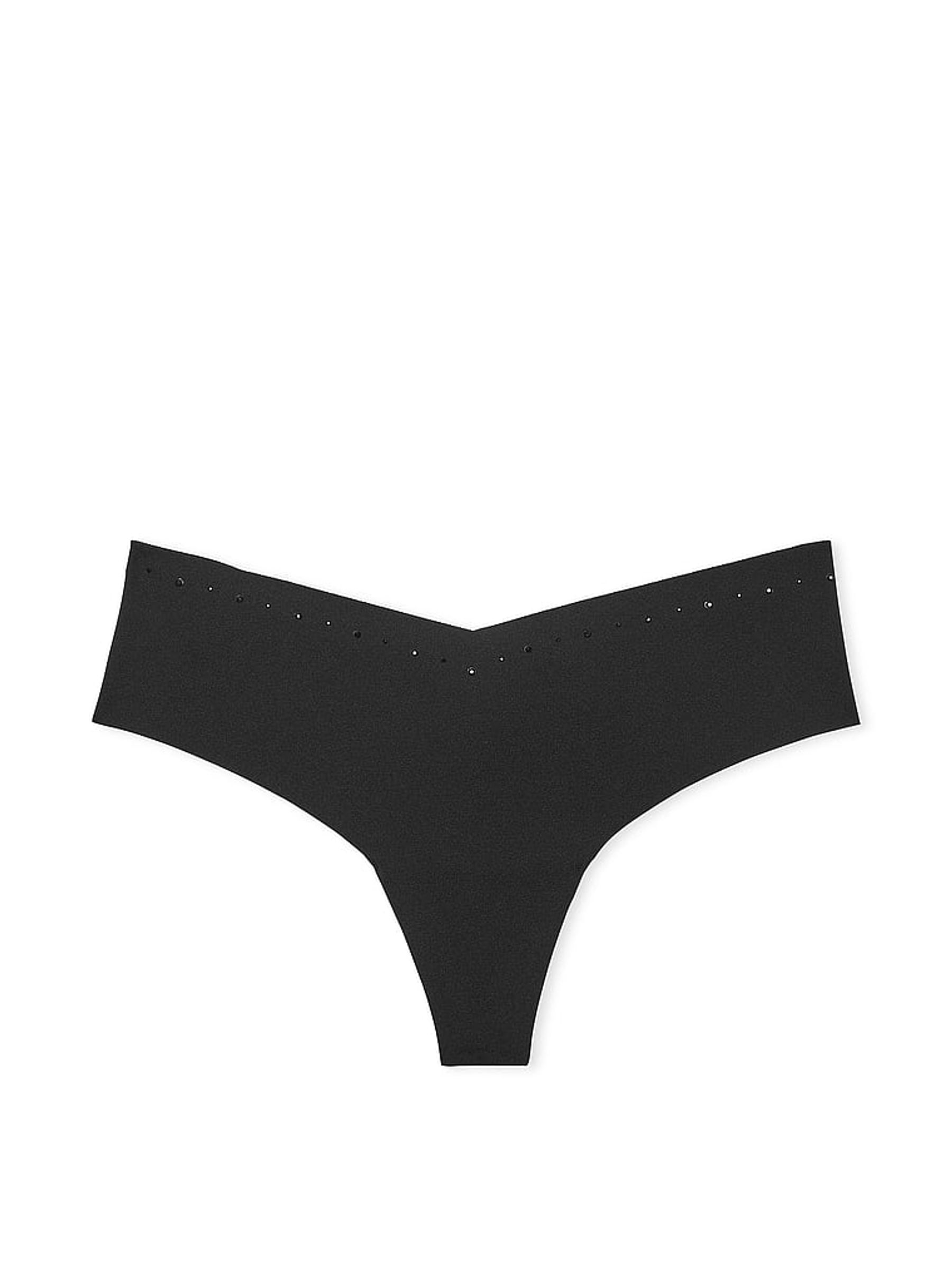 Black Thong Shine Trim Knickers - Image 3 of 3