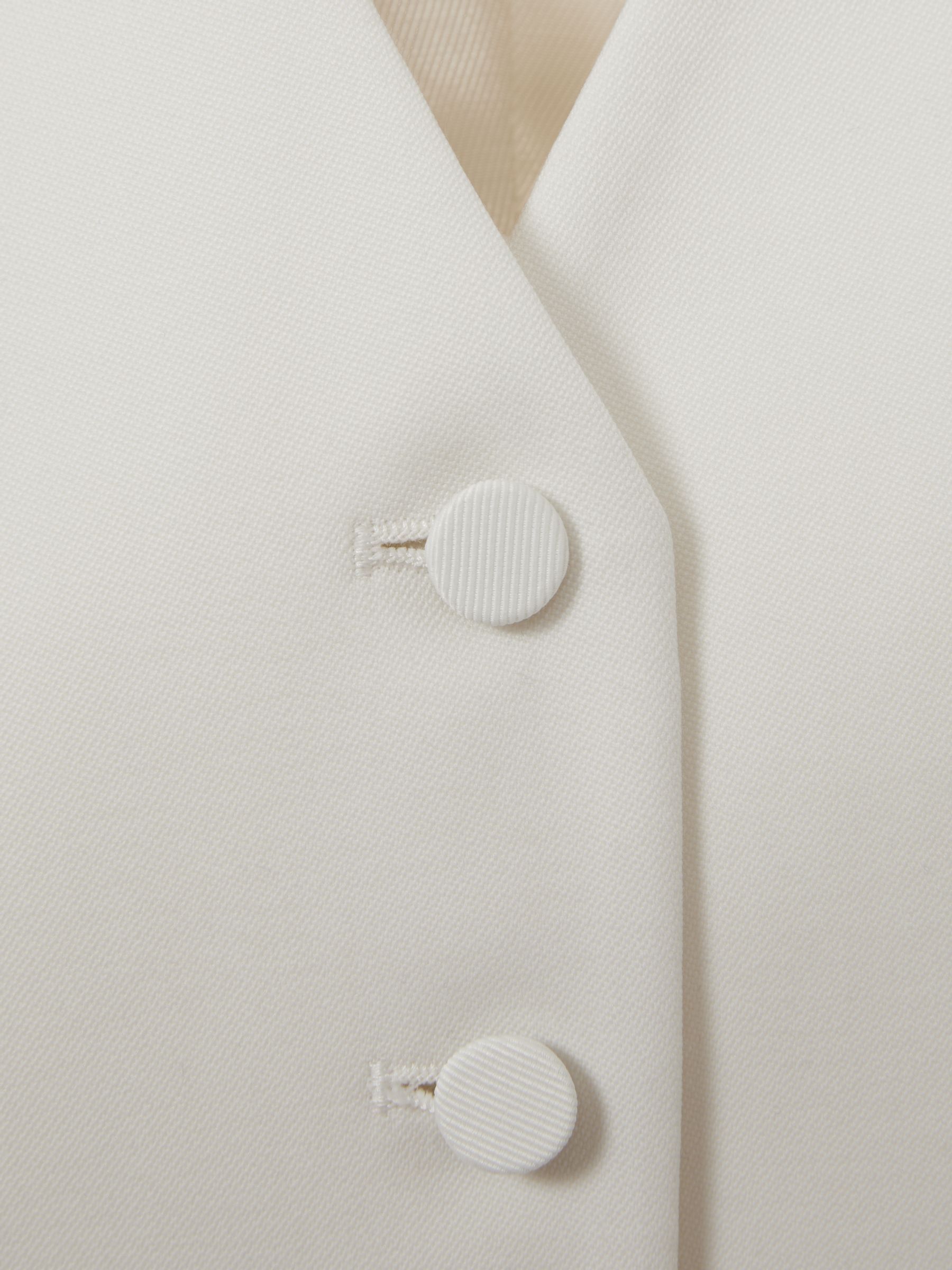 Leanna White Wool Blend Single Breasted Tux Waistcoat - Image 6 of 6