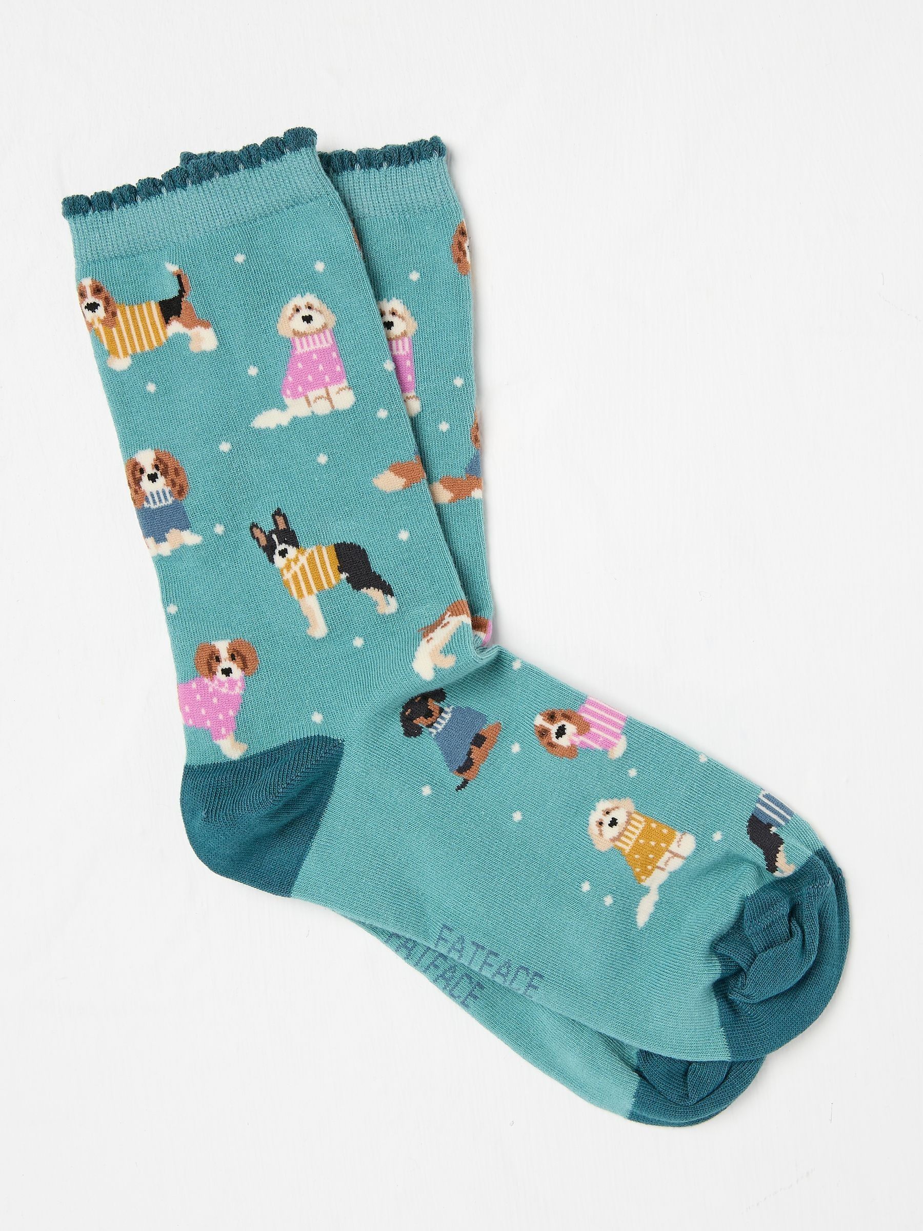 Green Dog In Lights Socks 1 Pack - Image 1 of 2 Green Dog In Lights Socks 1 Pack - Image 1 of 2