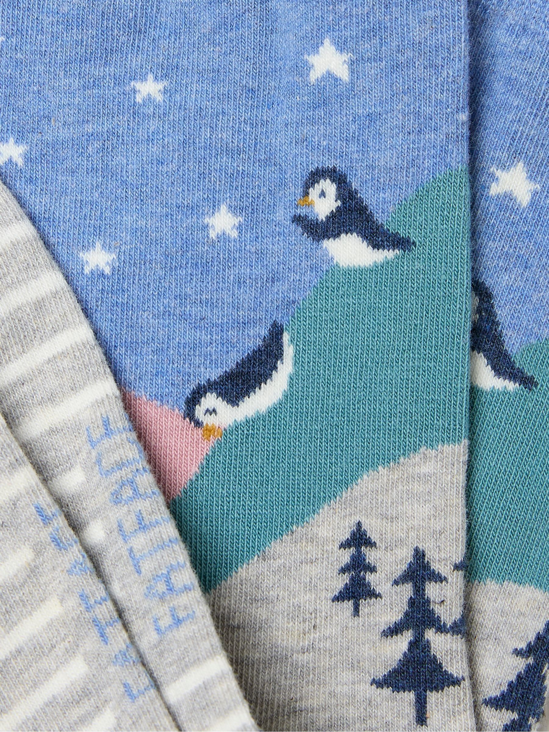 Grey Penguin Scene Socks - Image 2 of 2 Grey Penguin Scene Socks - Image 2 of 2