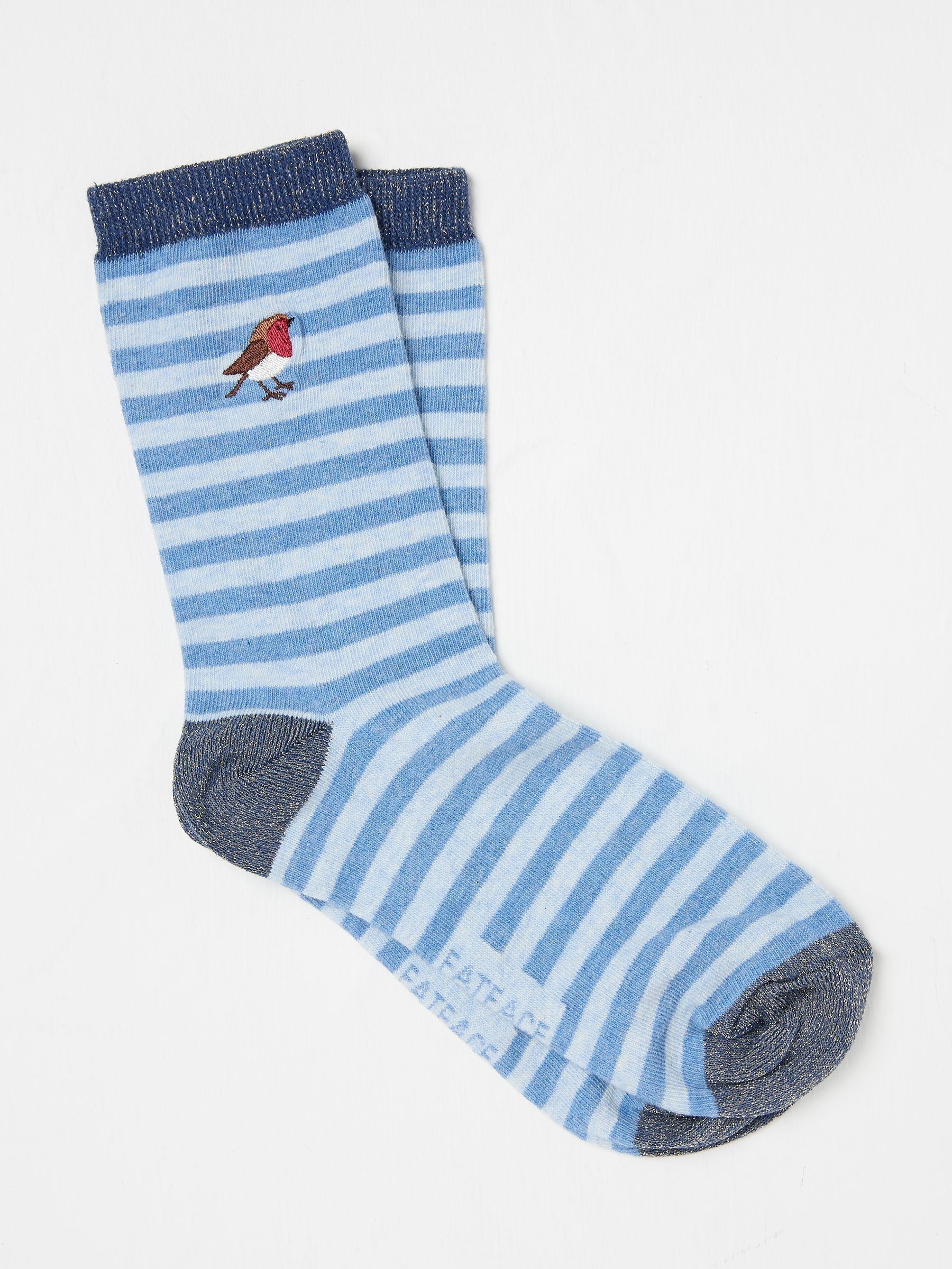 Blue Womens Stripe Robin Socks 1 Pack - Image 1 of 2