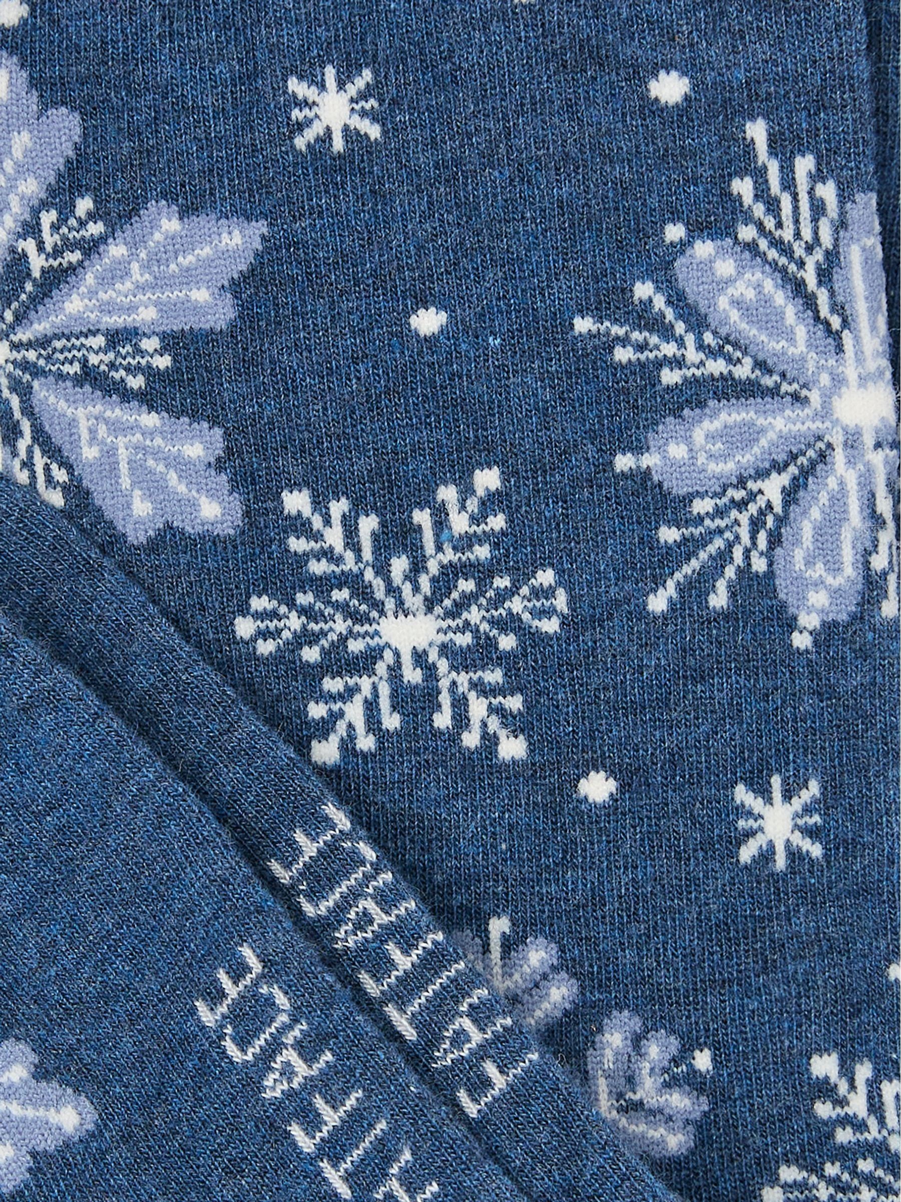 Blue Navy Womens Snowflake  Socks 1 Pack - Image 2 of 2