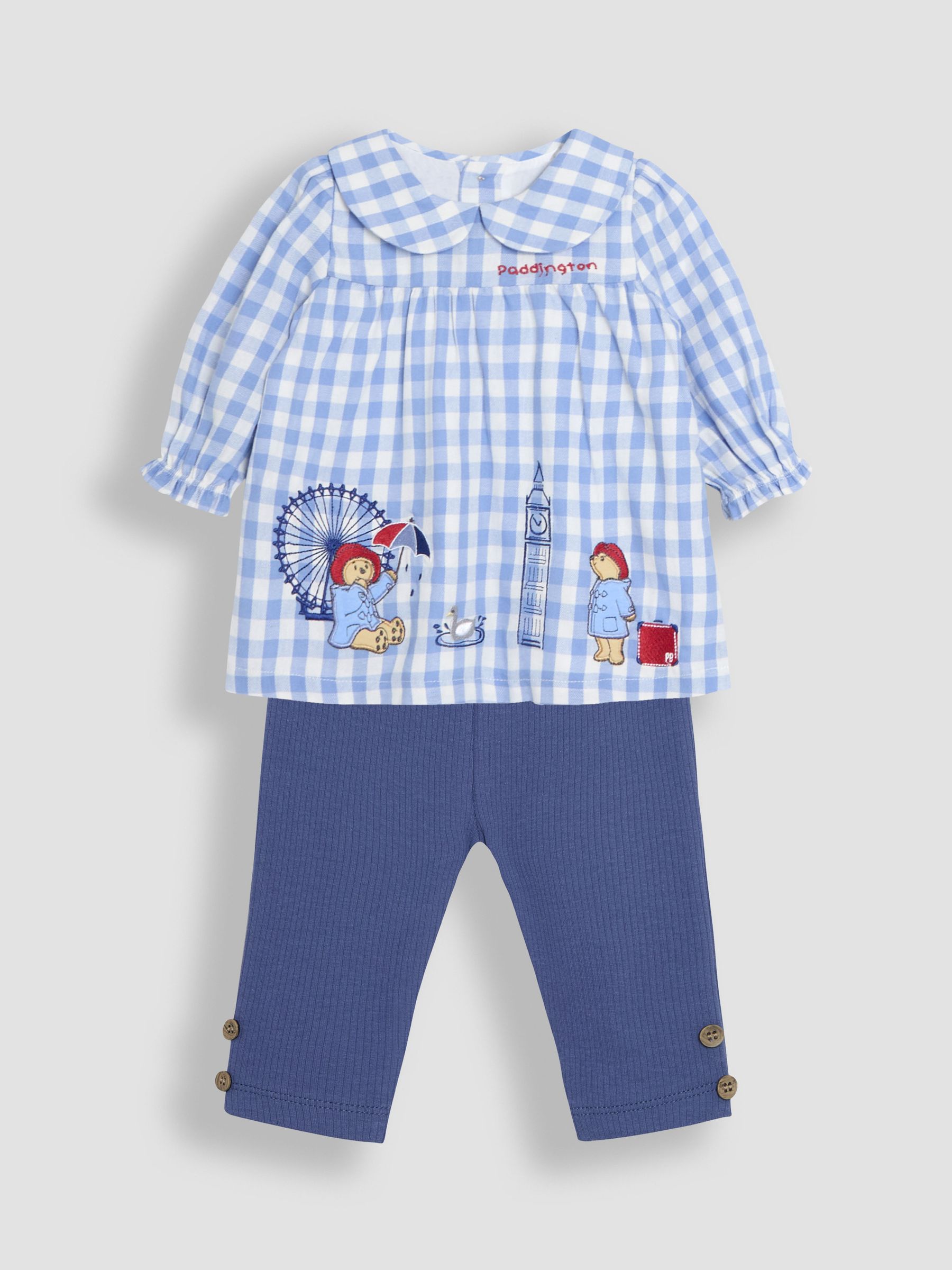 Blue Paddington Appliqué Gingham Top & Leggings Set - Image 3 of 6