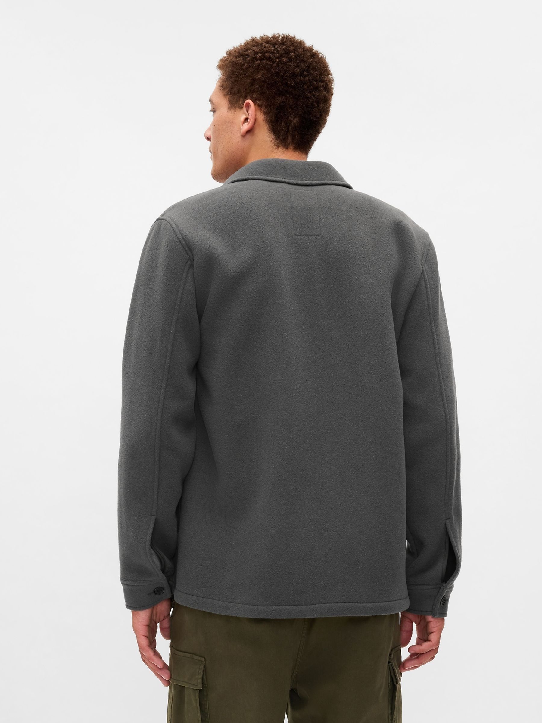 Grey Wool-Blend Shirt Jacket - Image 2 of 5