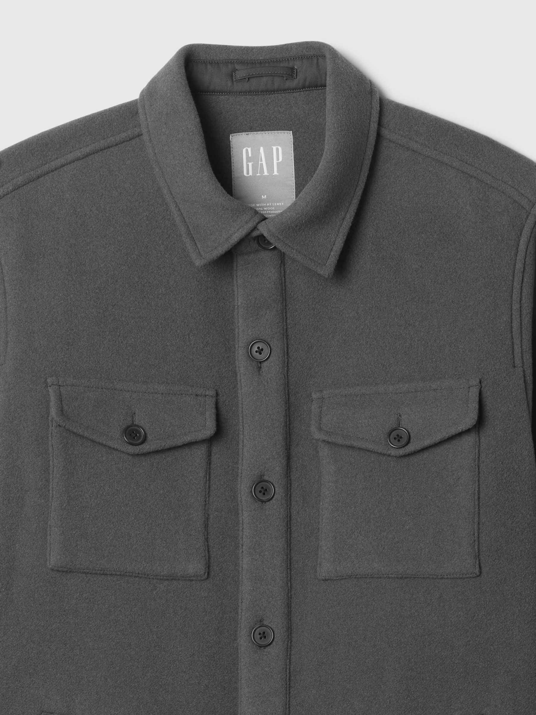 Grey Wool-Blend Shirt Jacket - Image 5 of 5