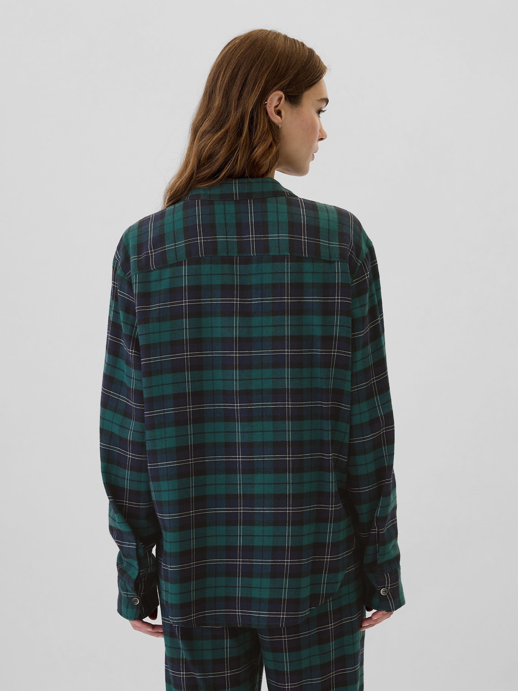 Green Matching Family Christmas Relaxed Flannel Pyjama Shirt - Image 2 of 4