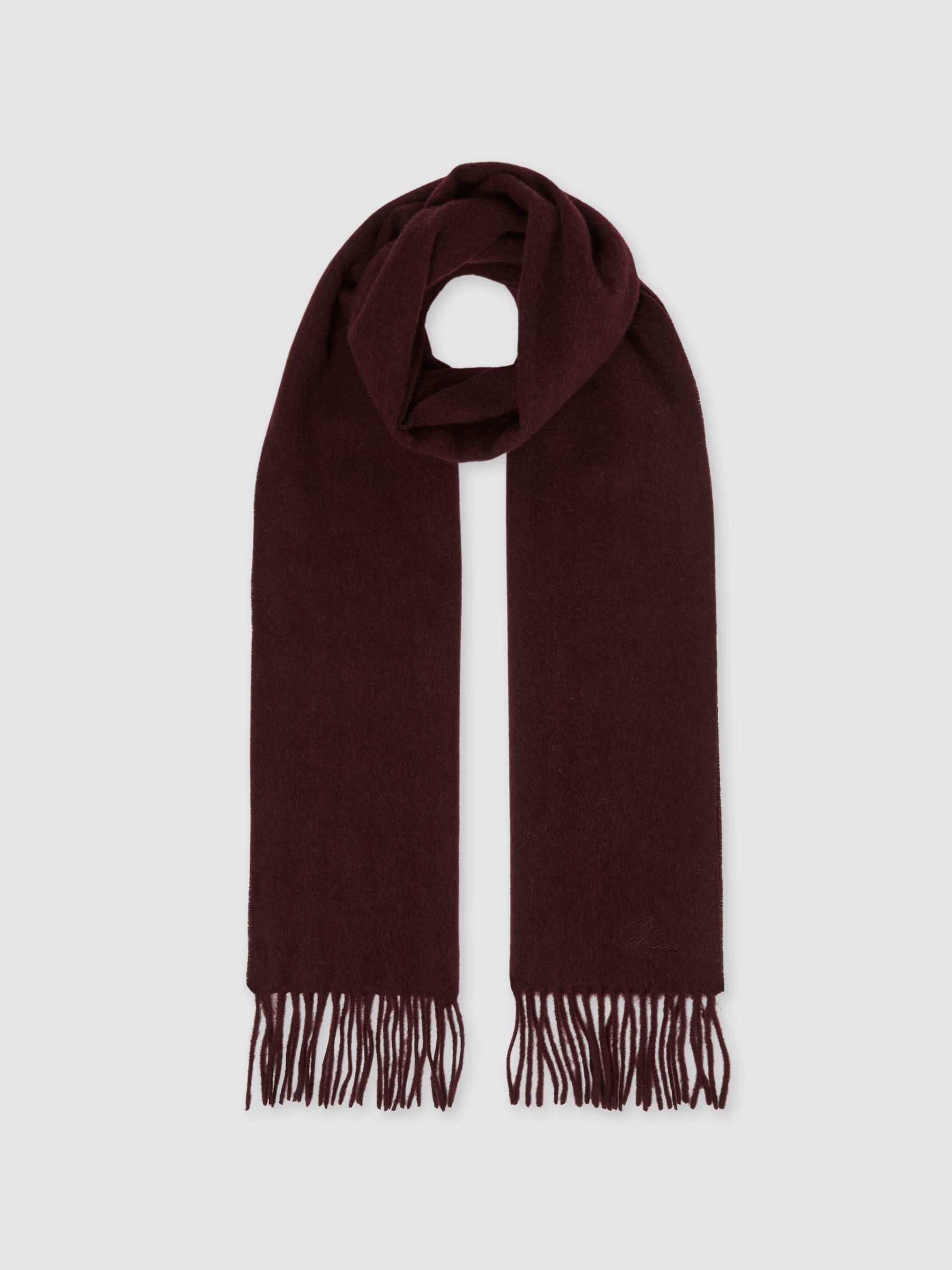 Cashmere Blend Scarf in Dark Bordeaux - Image 4 of 6