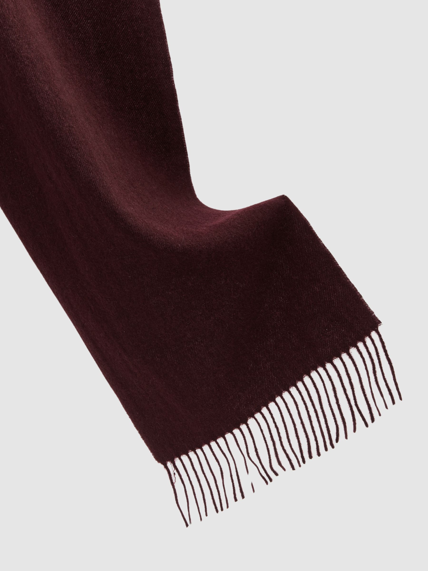 Cashmere Blend Scarf in Dark Bordeaux - Image 6 of 6