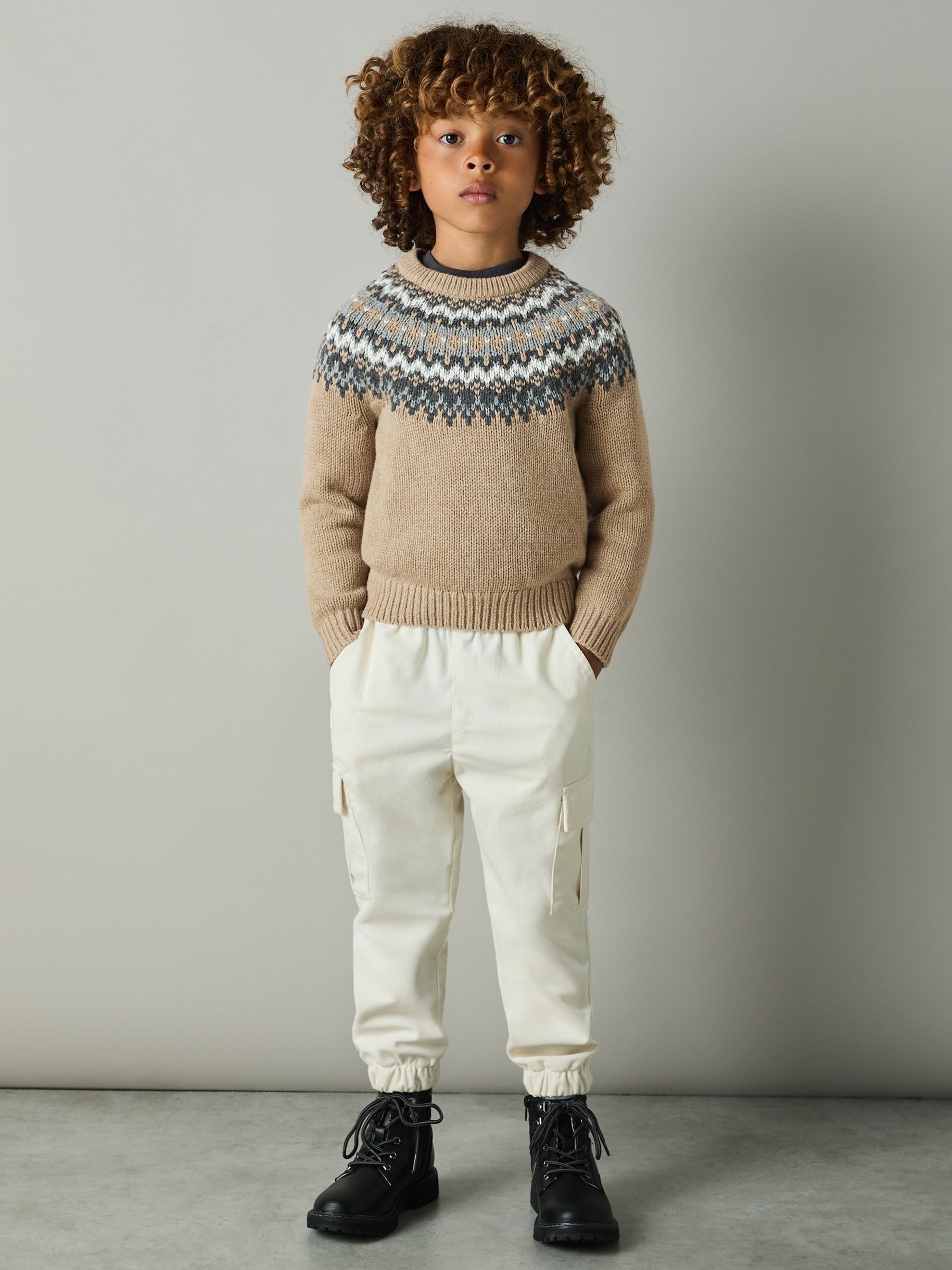 9-13 yrs Jumper with Cotton and Wool in Mouse Melange - Image 3 of 4