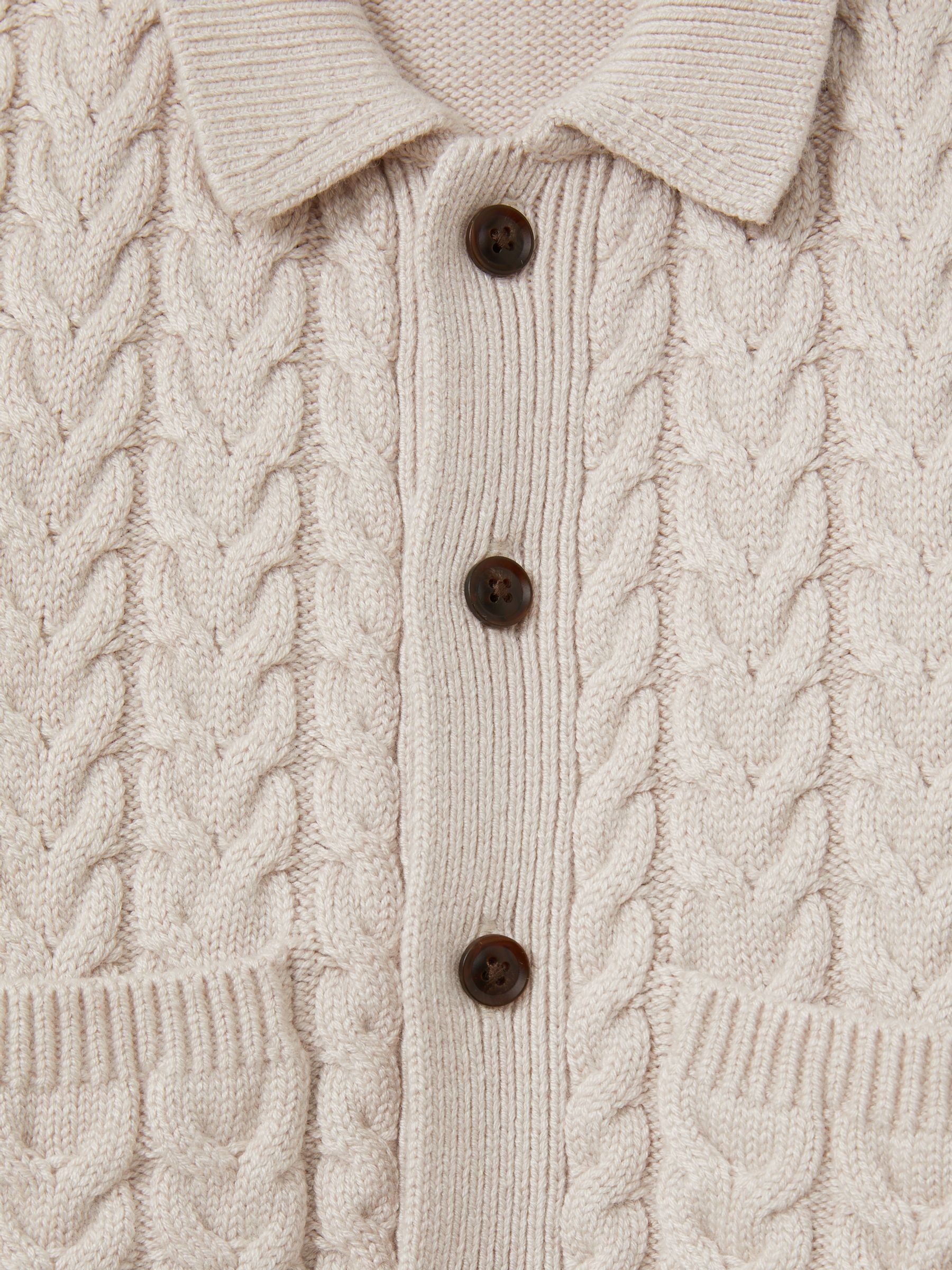 9-13 yrs Cable-Knit Cardigan in Oatmeal Melange - Image 4 of 4