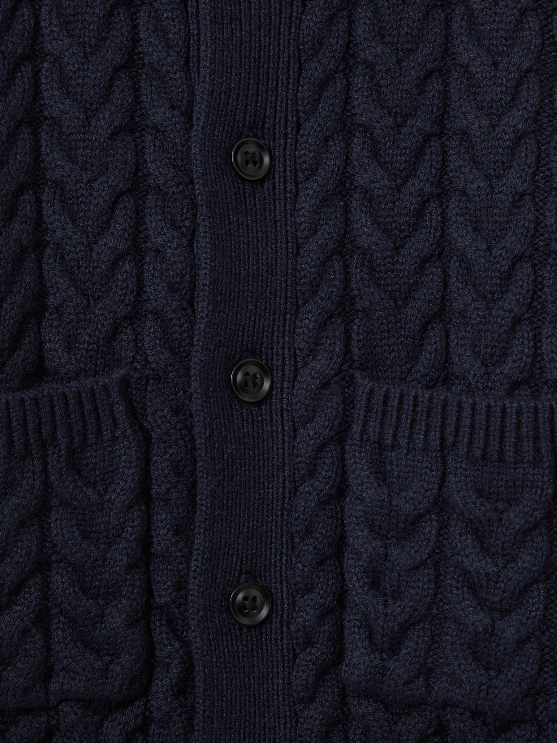 9-13 yrs Cable-Knit Cardigan in Navy - Image 4 of 4