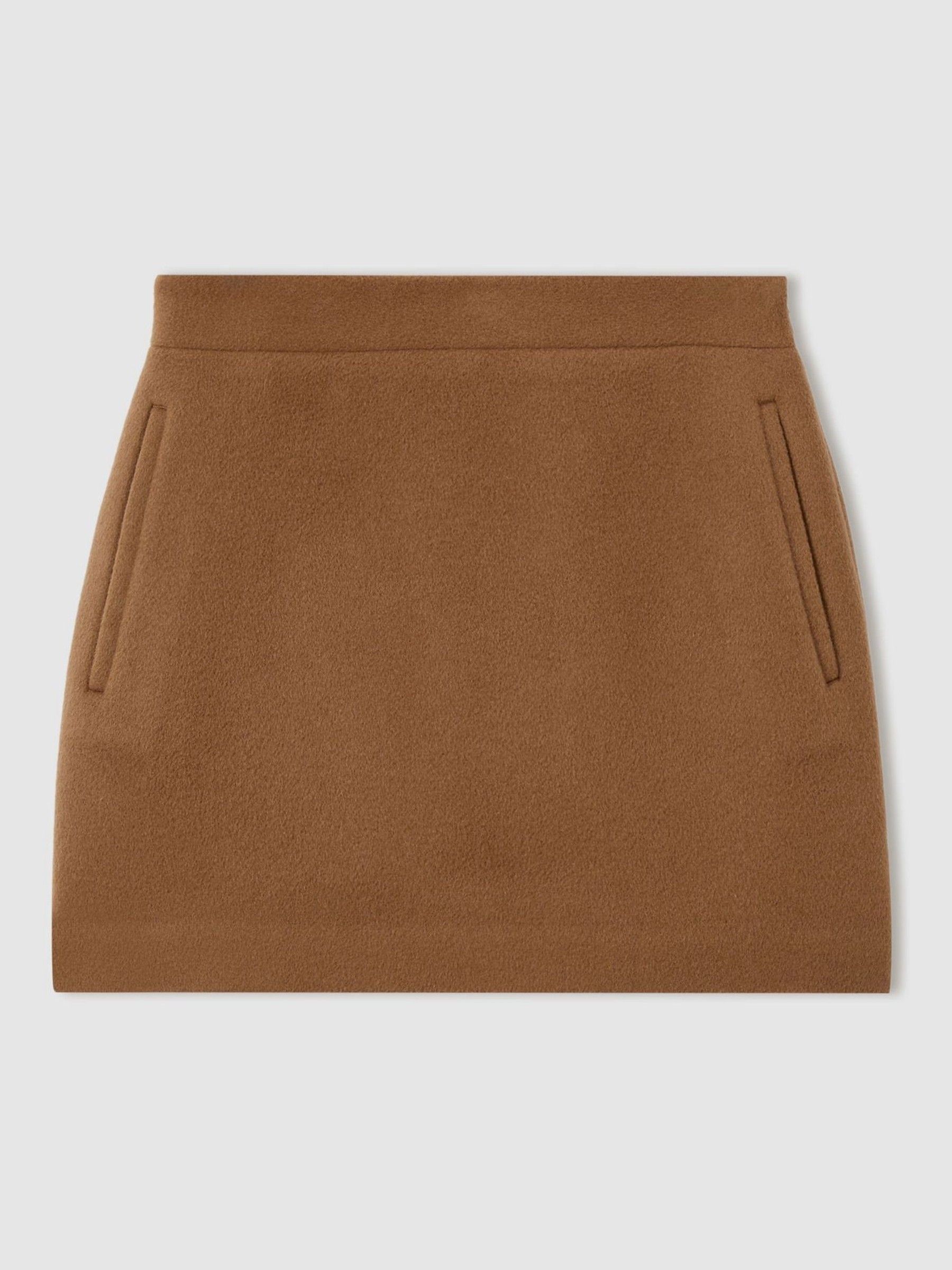 Atelier Virgin Wool and Camel-Blend Suit Skirt in Camel - Image 2 of 6