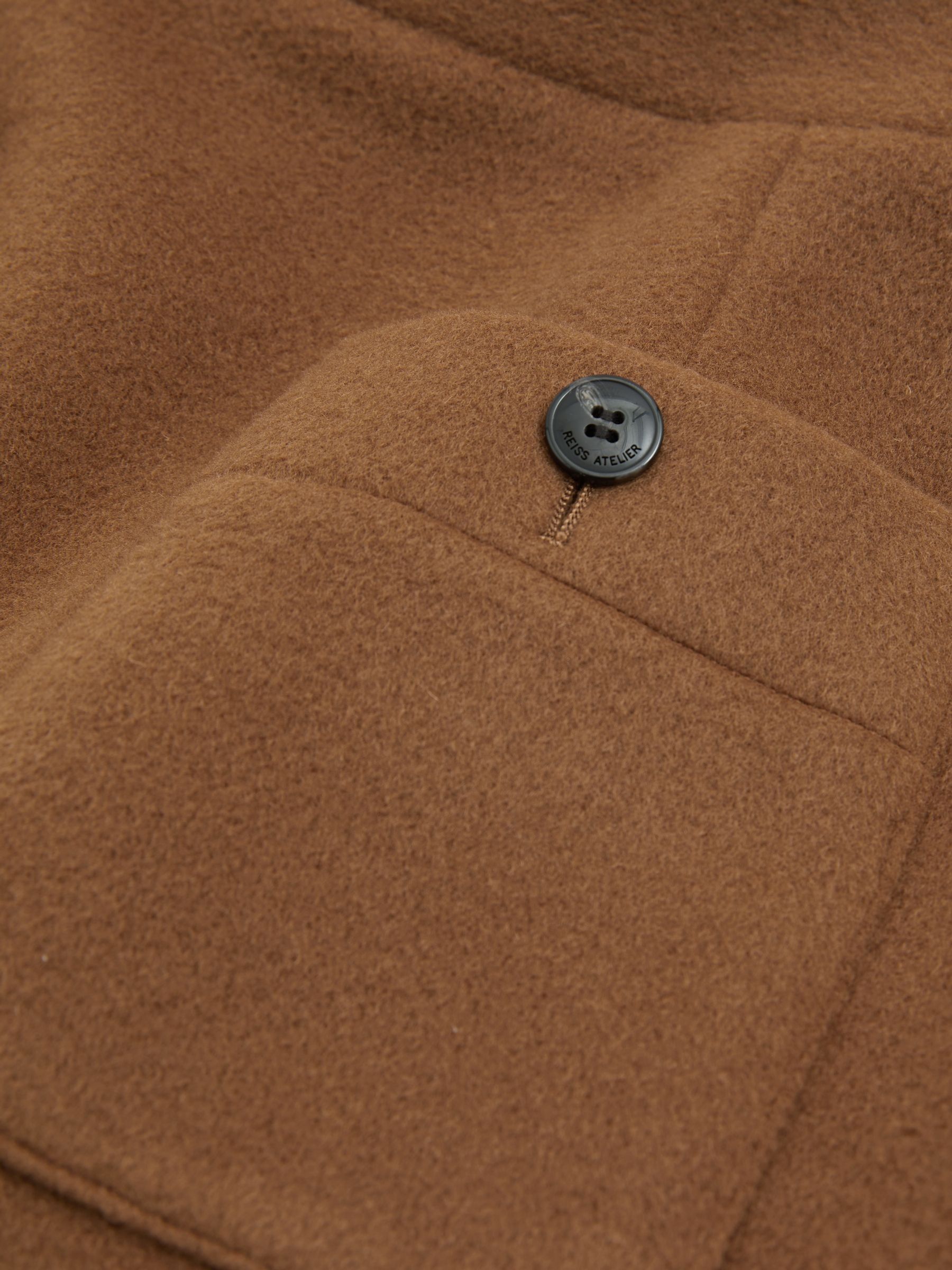 Atelier Virgin Wool and Camel-Blend Suit Skirt in Camel - Image 6 of 6