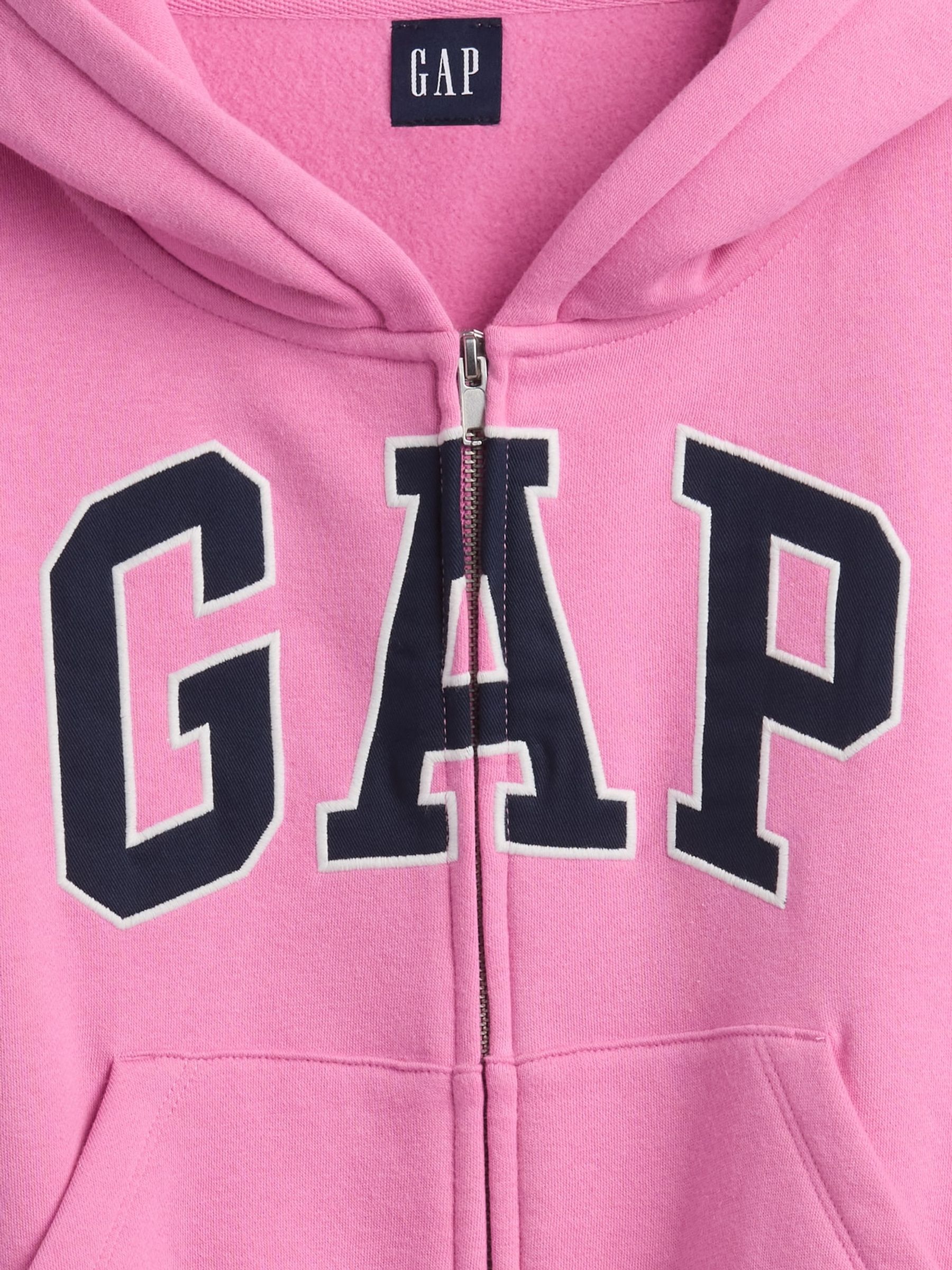Light Pink Vintage Soft Oversized Logo Zip-Up Hoodie - Image 2 of 3