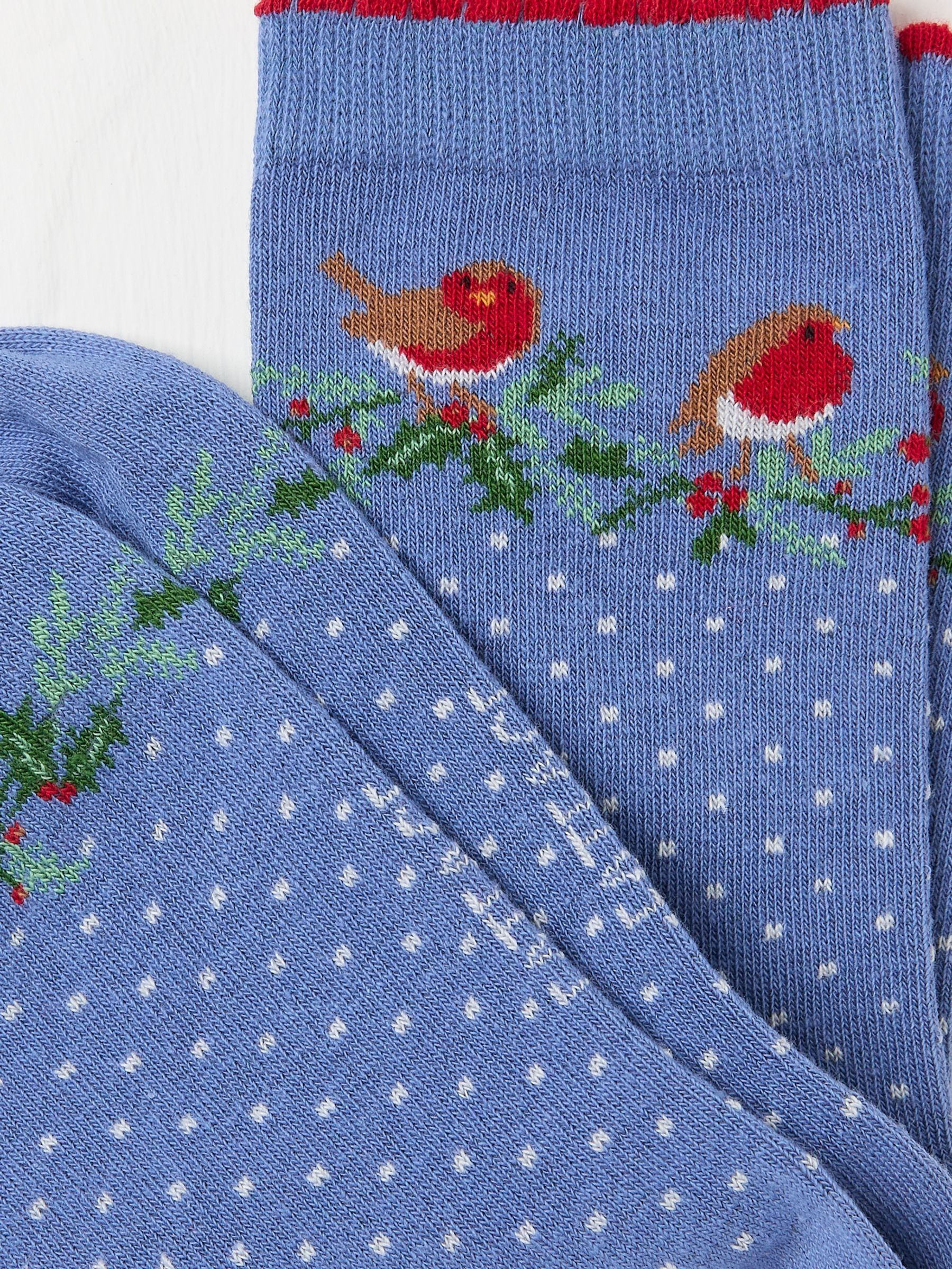 Blue Womens Robin Spot Socks 1 Pack - Image 2 of 2