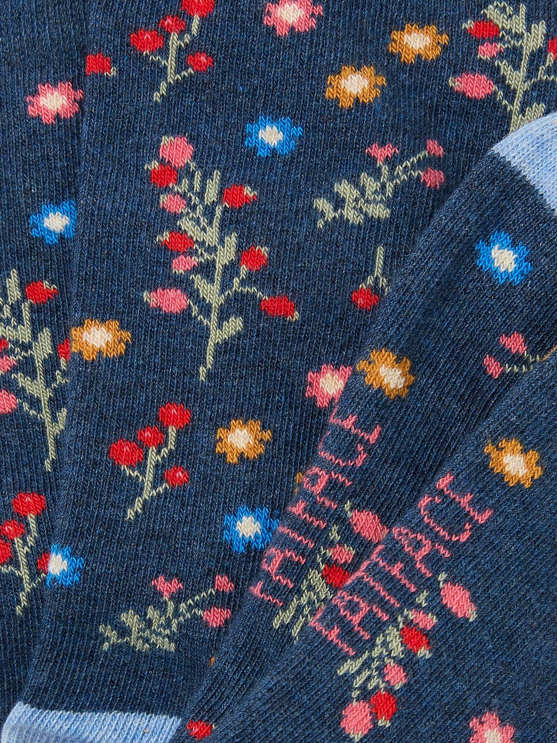 Blue Navy Womens Pop Floral Socks 1 Pack - Image 2 of 2