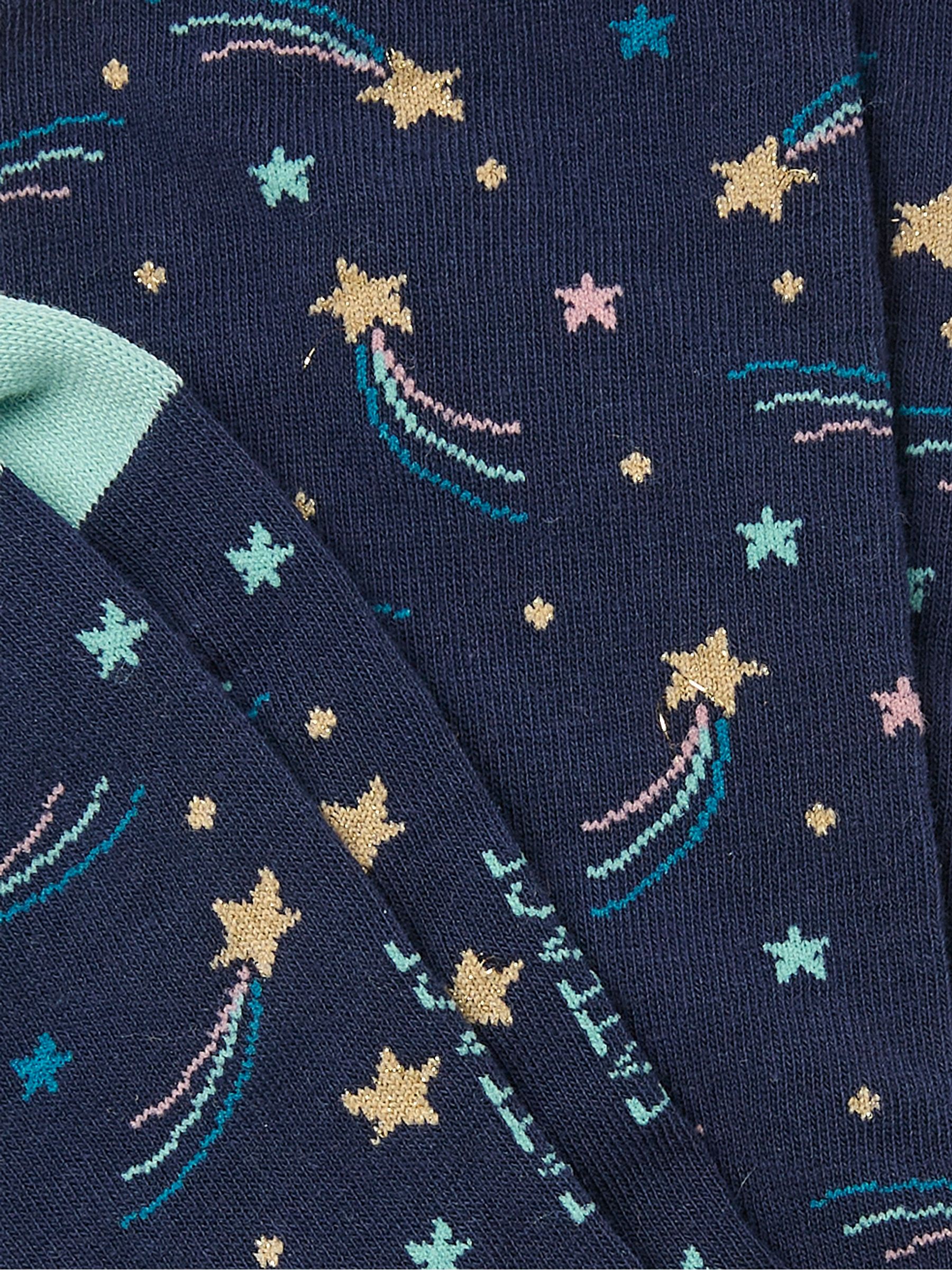 Blue Navy Womens Shooting Star Socks 1 Pack - Image 2 of 2