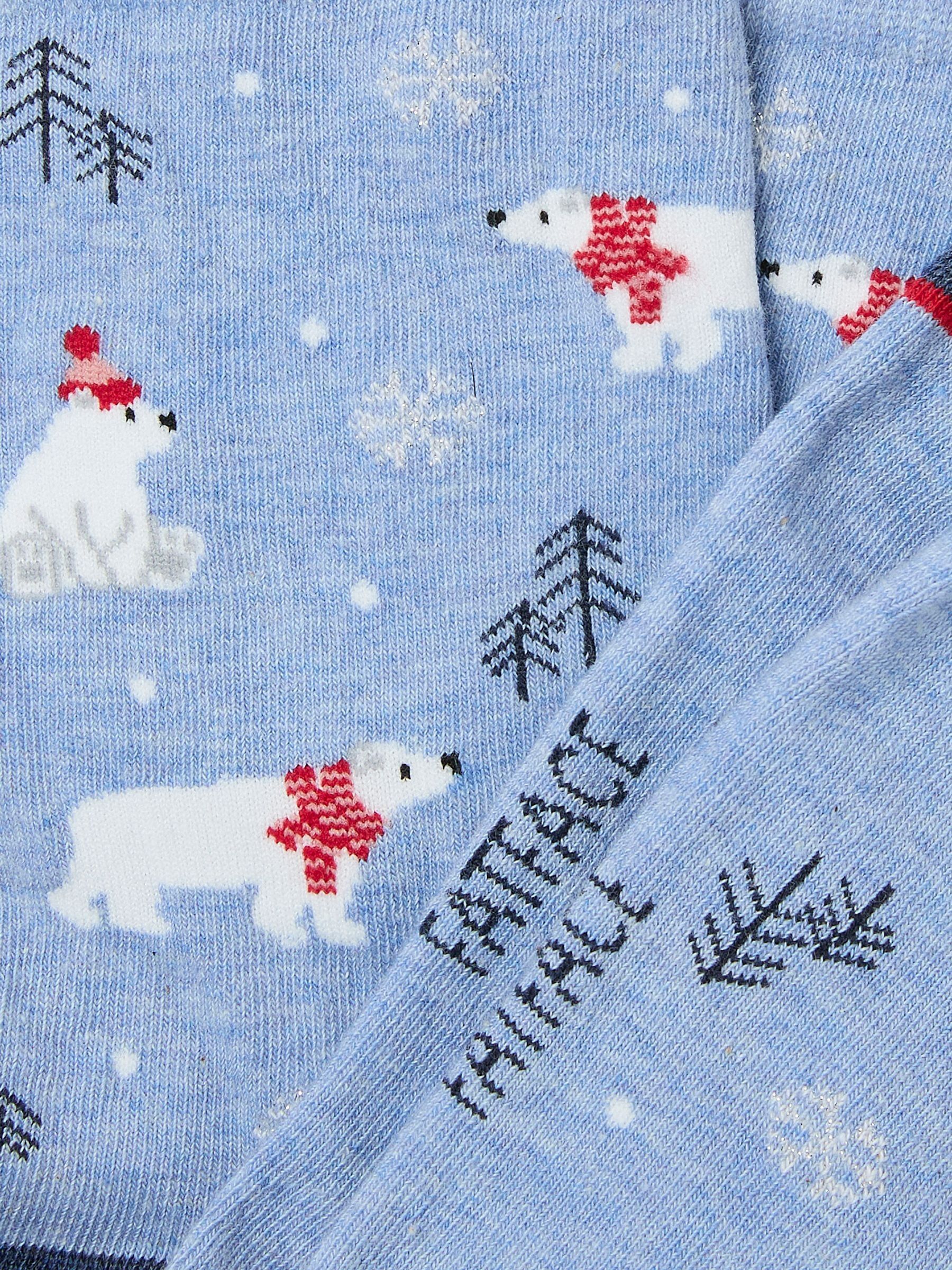 Blue Womens Polar Bear Socks 1 Packs - Image 2 of 2