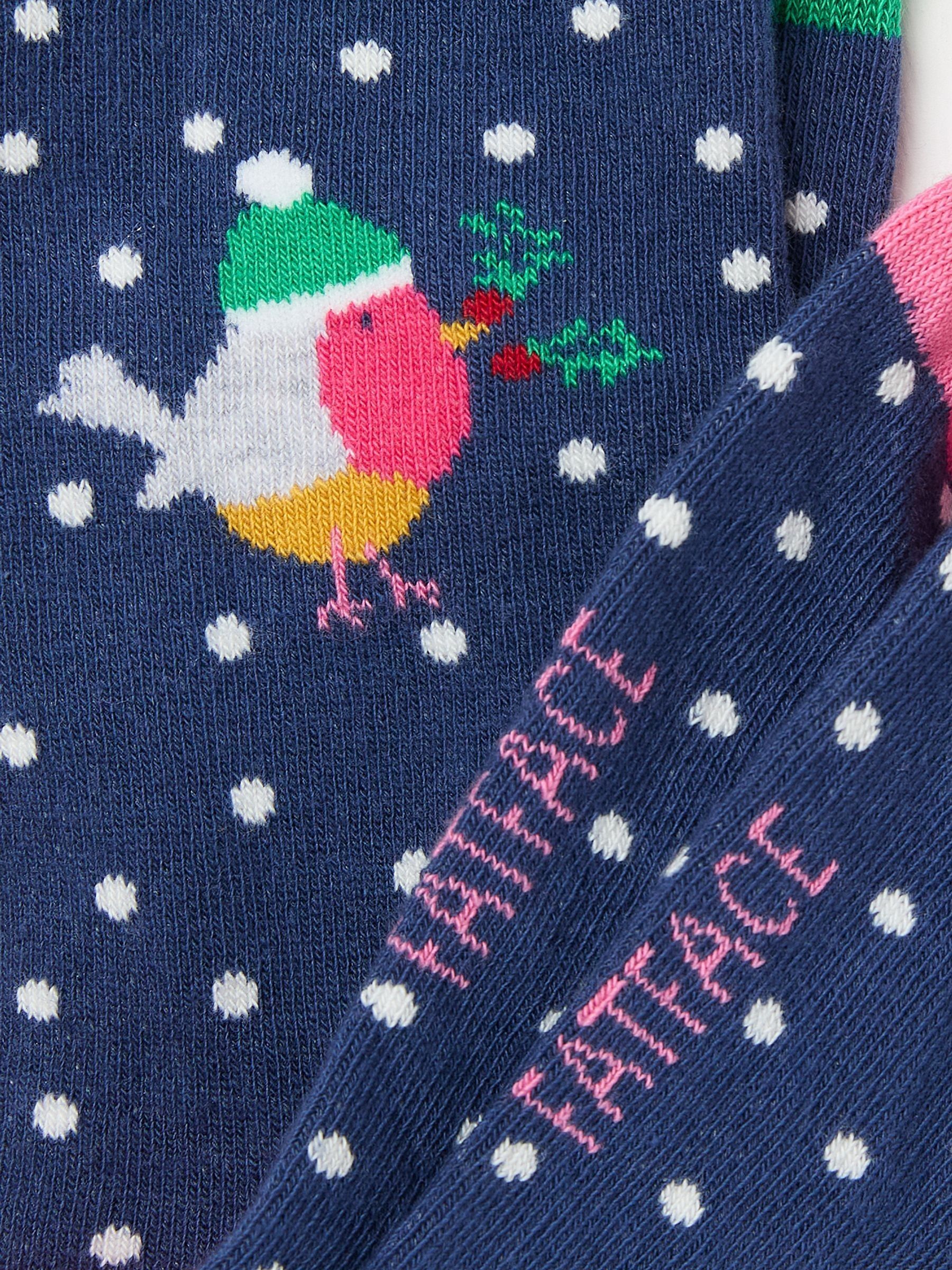 Blue Navy Womens Robin Spot Socks 1 Pack - Image 2 of 2