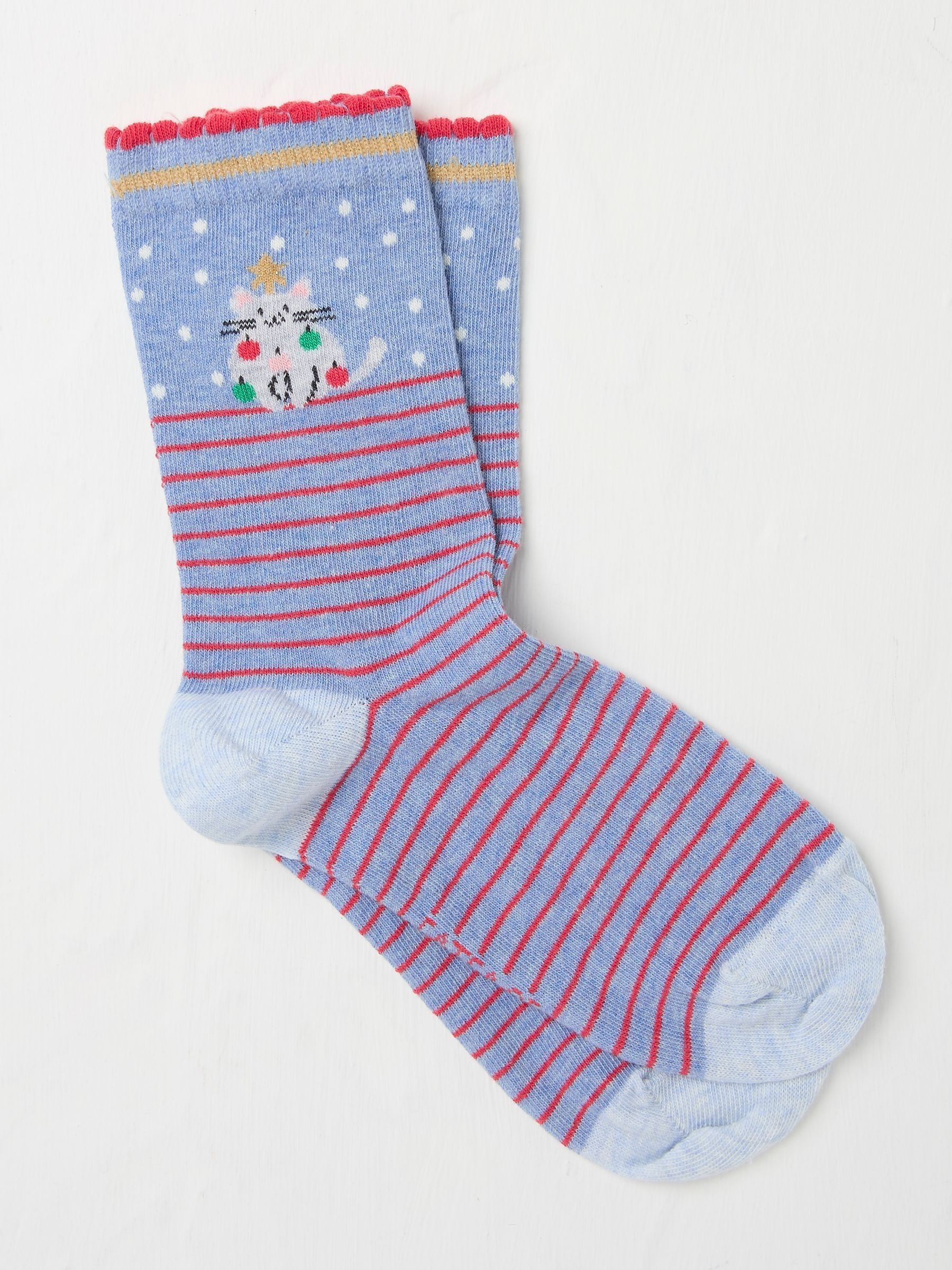 Blue Womens Cat Tree Socks 1 Pack - Image 1 of 2