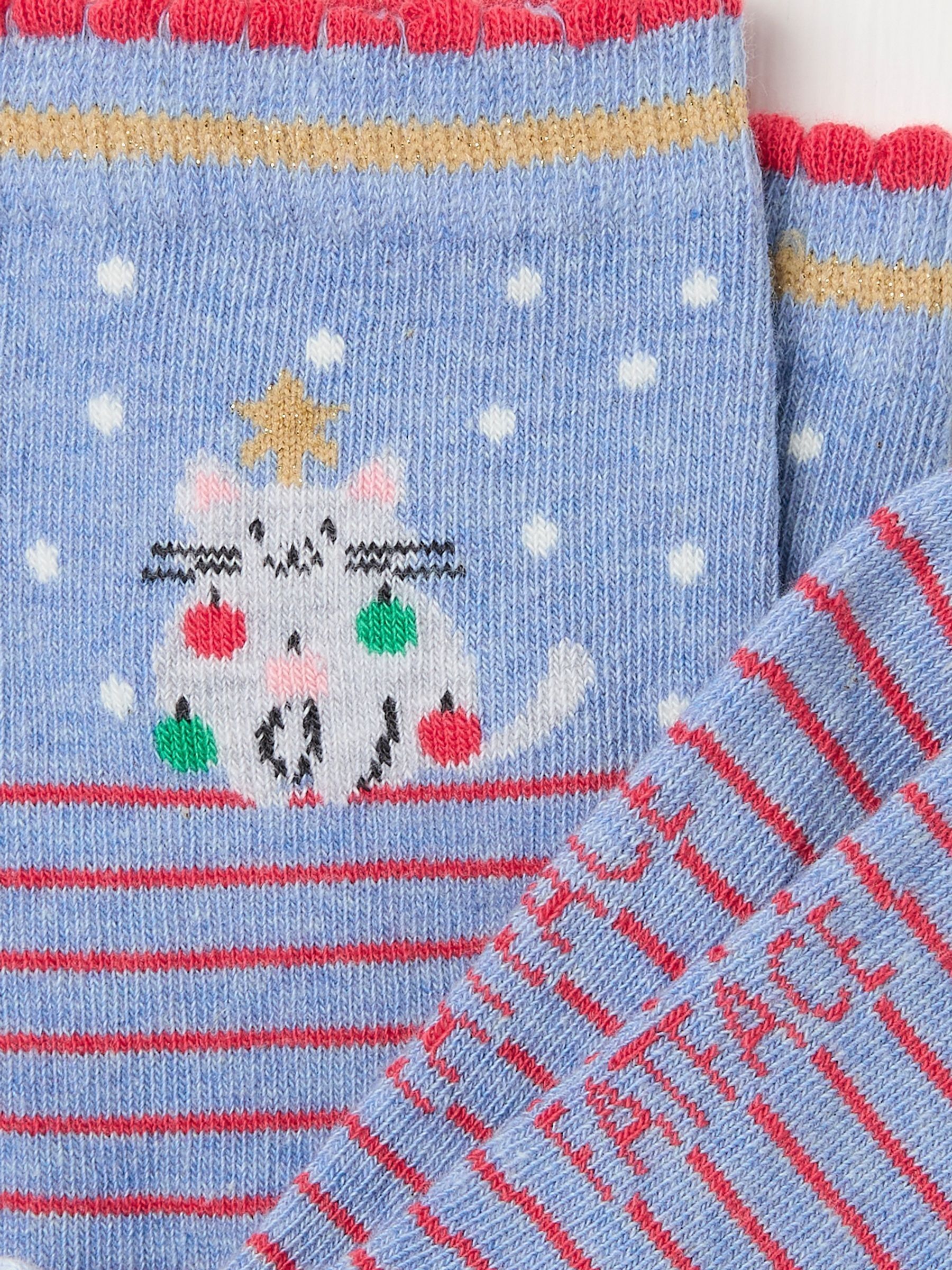 Blue Womens Cat Tree Socks 1 Pack - Image 2 of 2