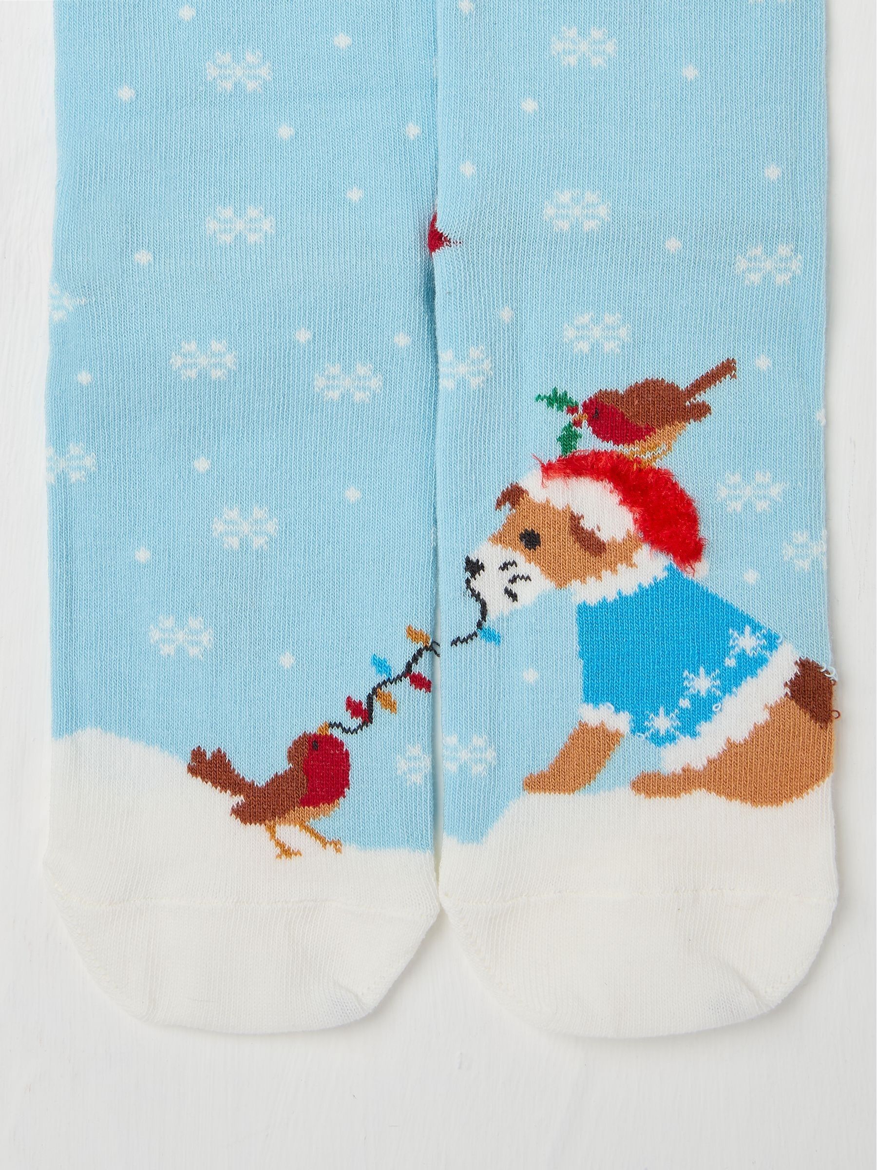 Blue Womens Dog and Robin Socks 1 Pack - Image 2 of 2