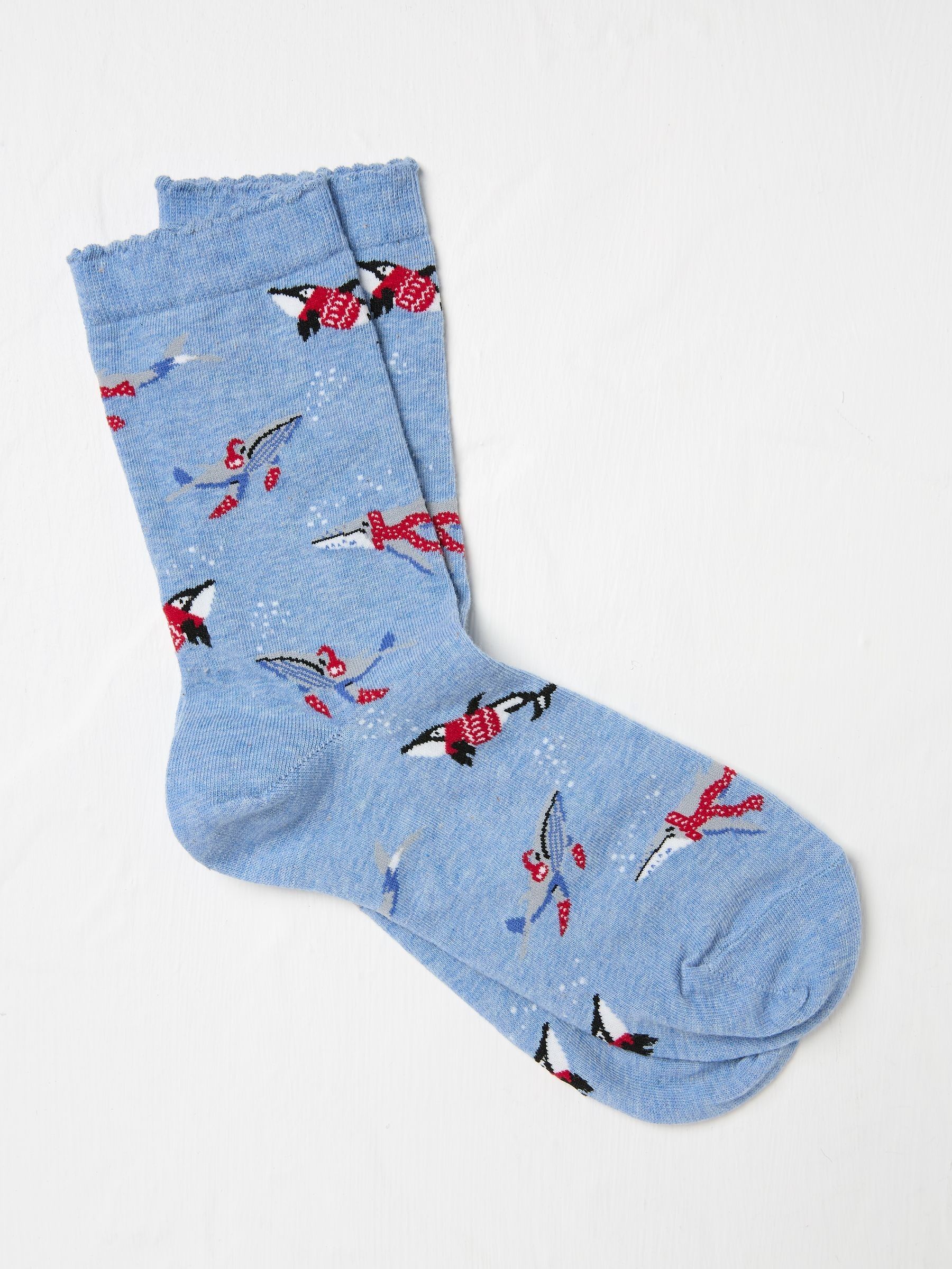 Blue Wilson the Whale Shelter Womens Socks 1 Pack - Image 1 of 2 Blue Wilson the Whale Shelter Womens Socks 1 Pack - Image 1 of 2
