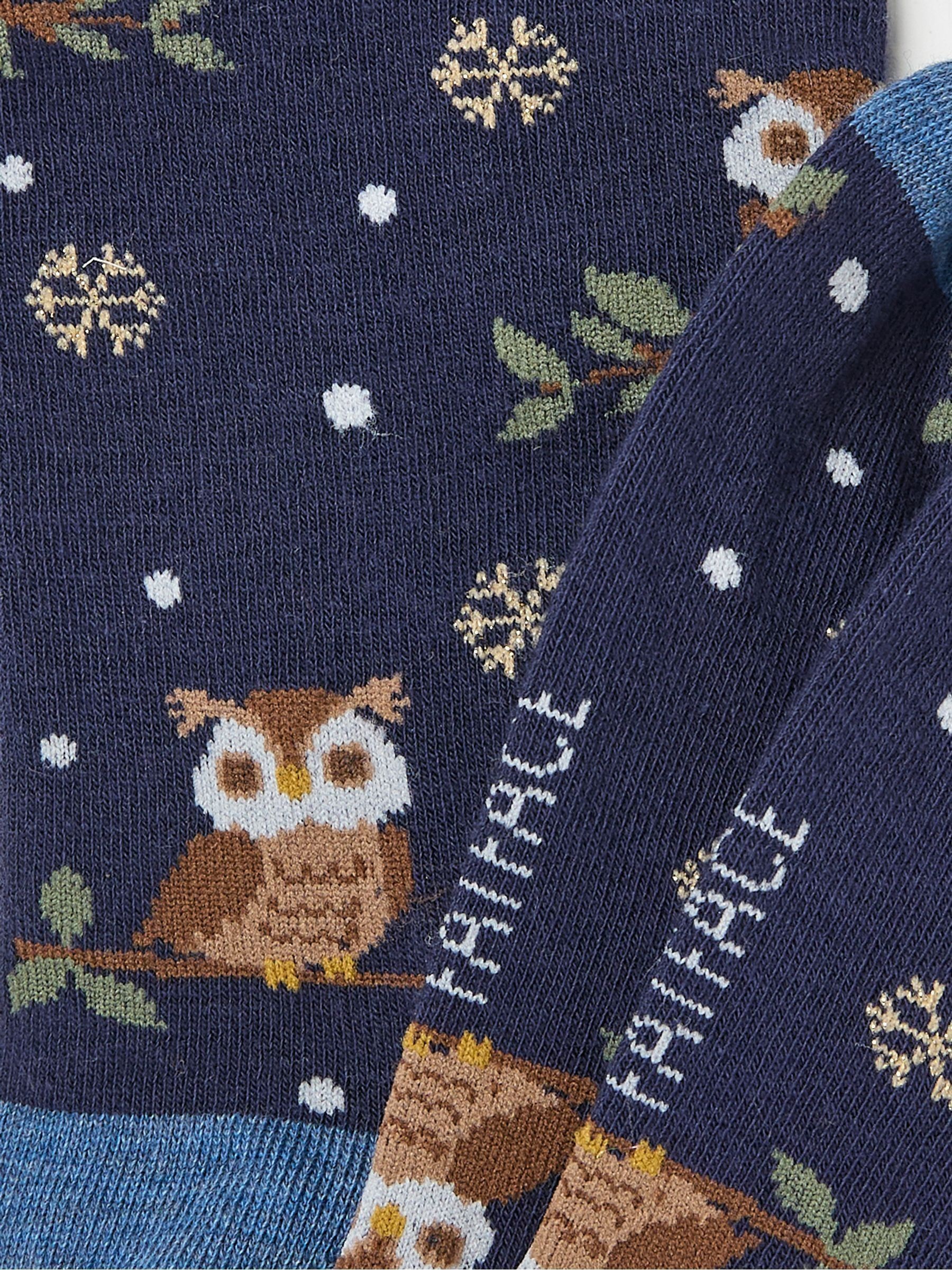 Blue Navy Womens Night Owl Socks 1 Pack - Image 2 of 2