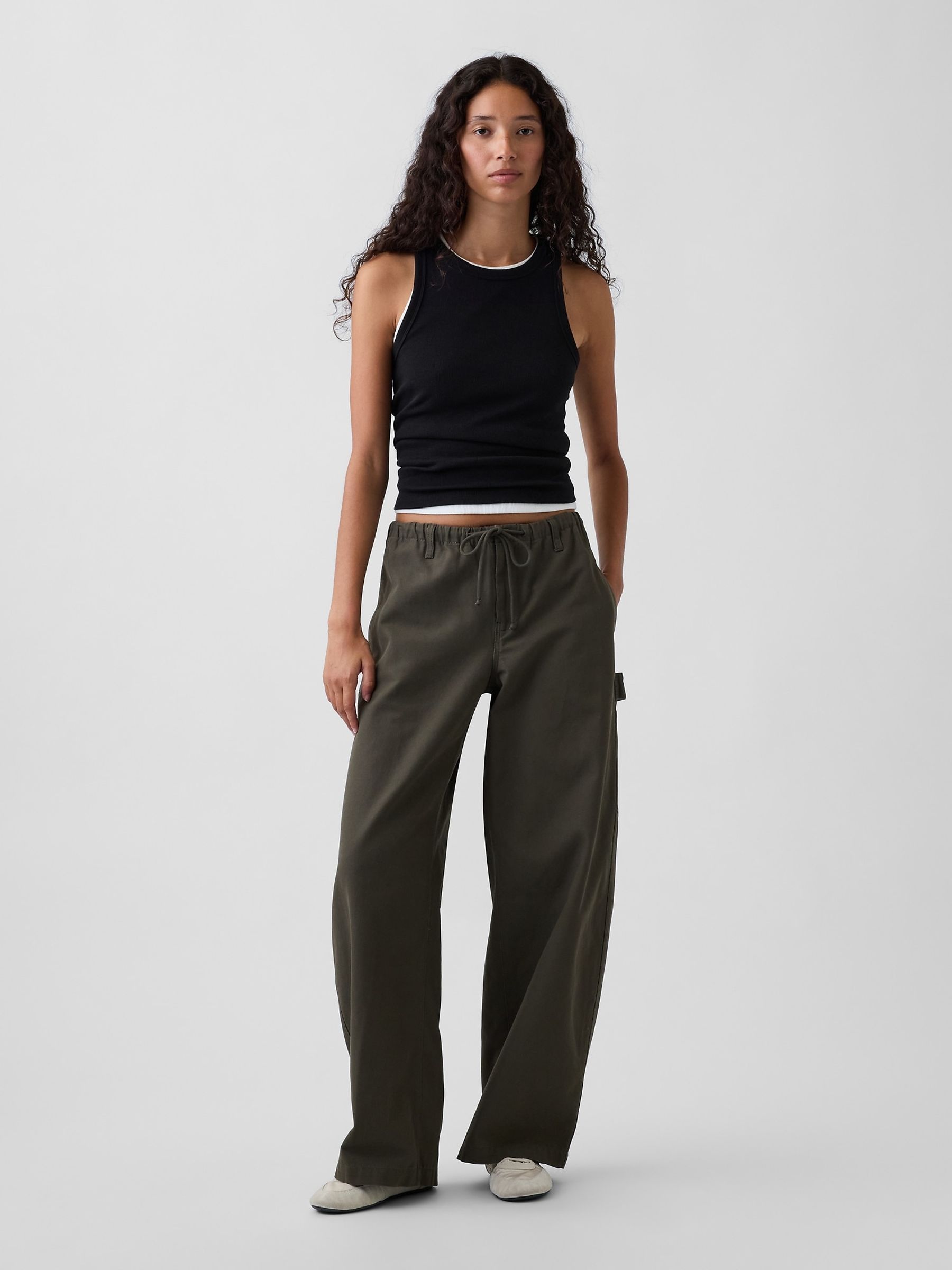 Olive Green Easy Barrel Cargo Trousers - Image 4 of 5