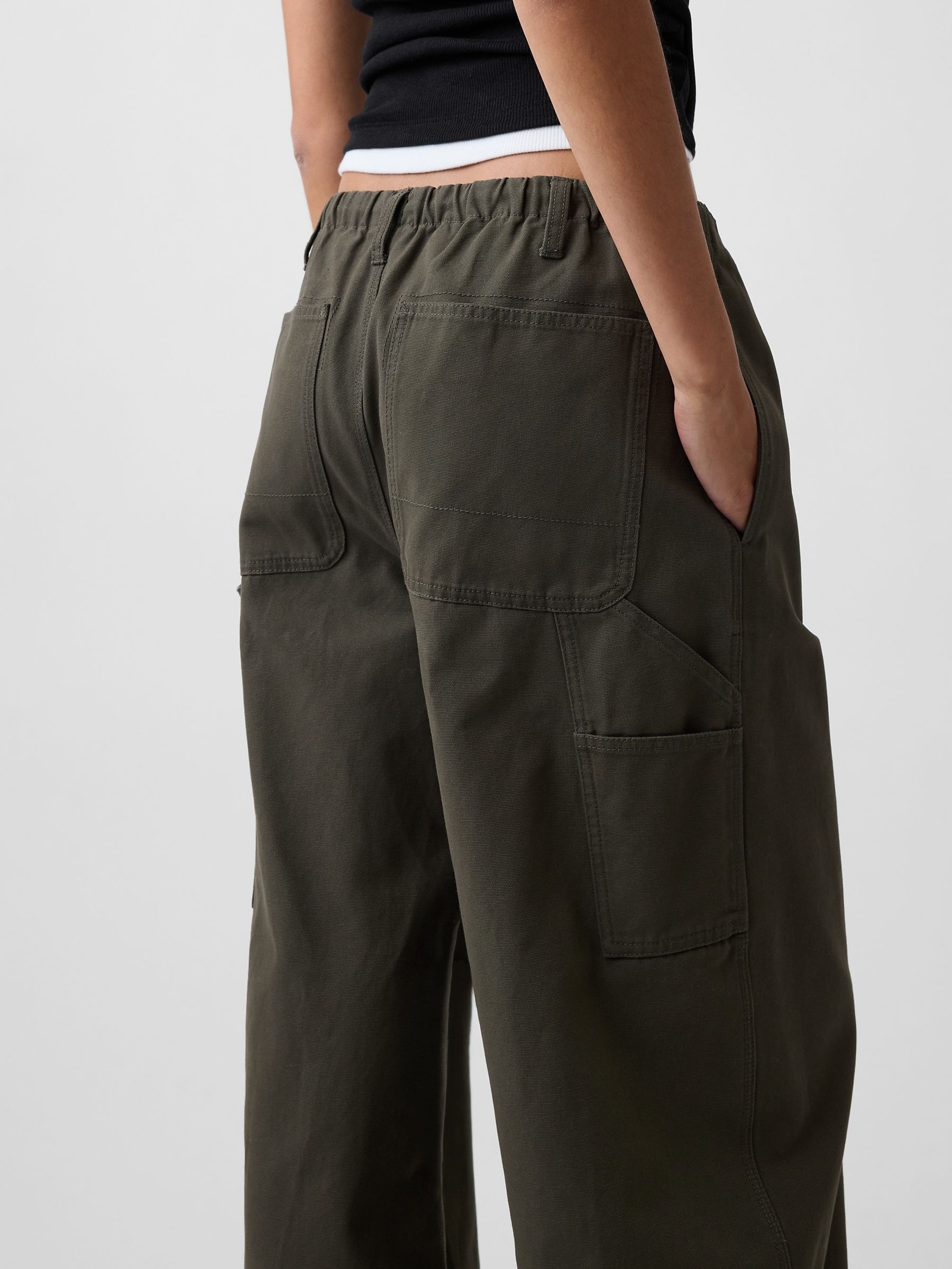 Olive Green Easy Barrel Cargo Trousers - Image 5 of 5 Olive Green Easy Barrel Cargo Trousers - Image 5 of 5