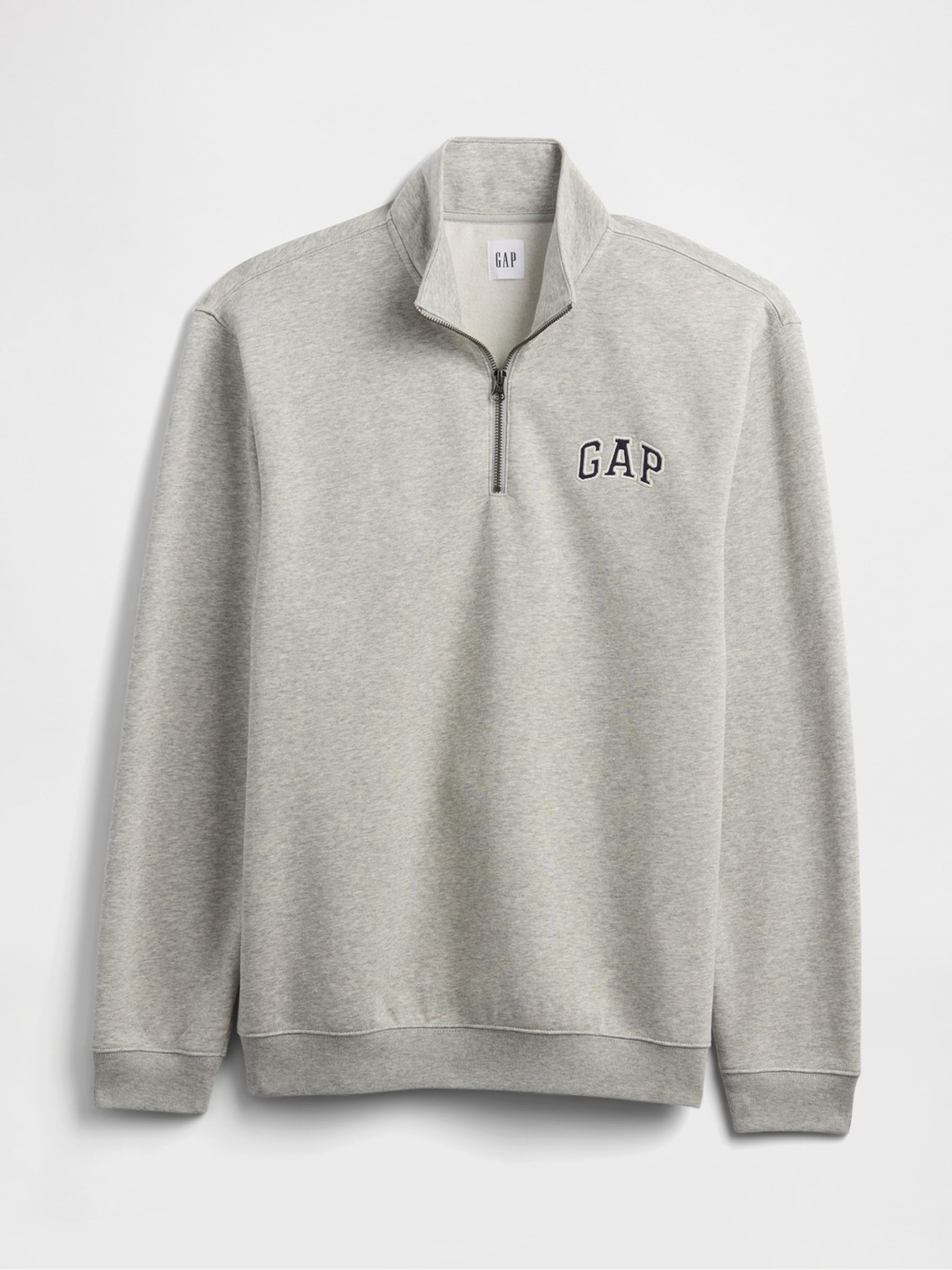 Grey Relaxed Logo Quarter-Zip Sweatshirt - Image 3 of 3 Grey Relaxed Logo Quarter-Zip Sweatshirt - Image 3 of 3