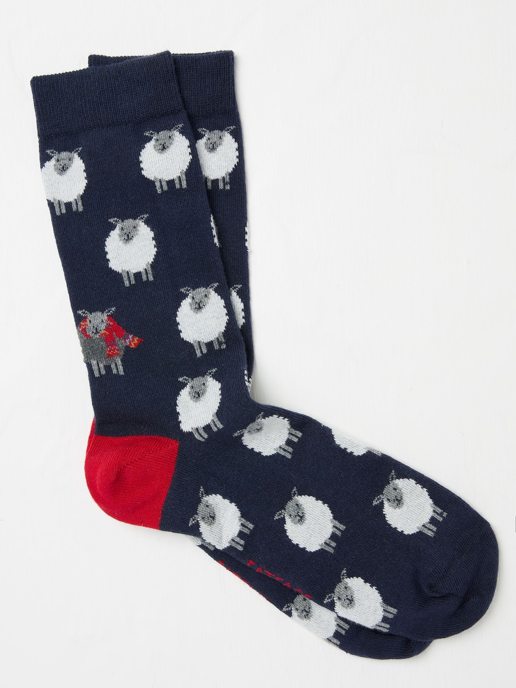 Navy Mens Sheep Socks 1 Pack - Image 1 of 2