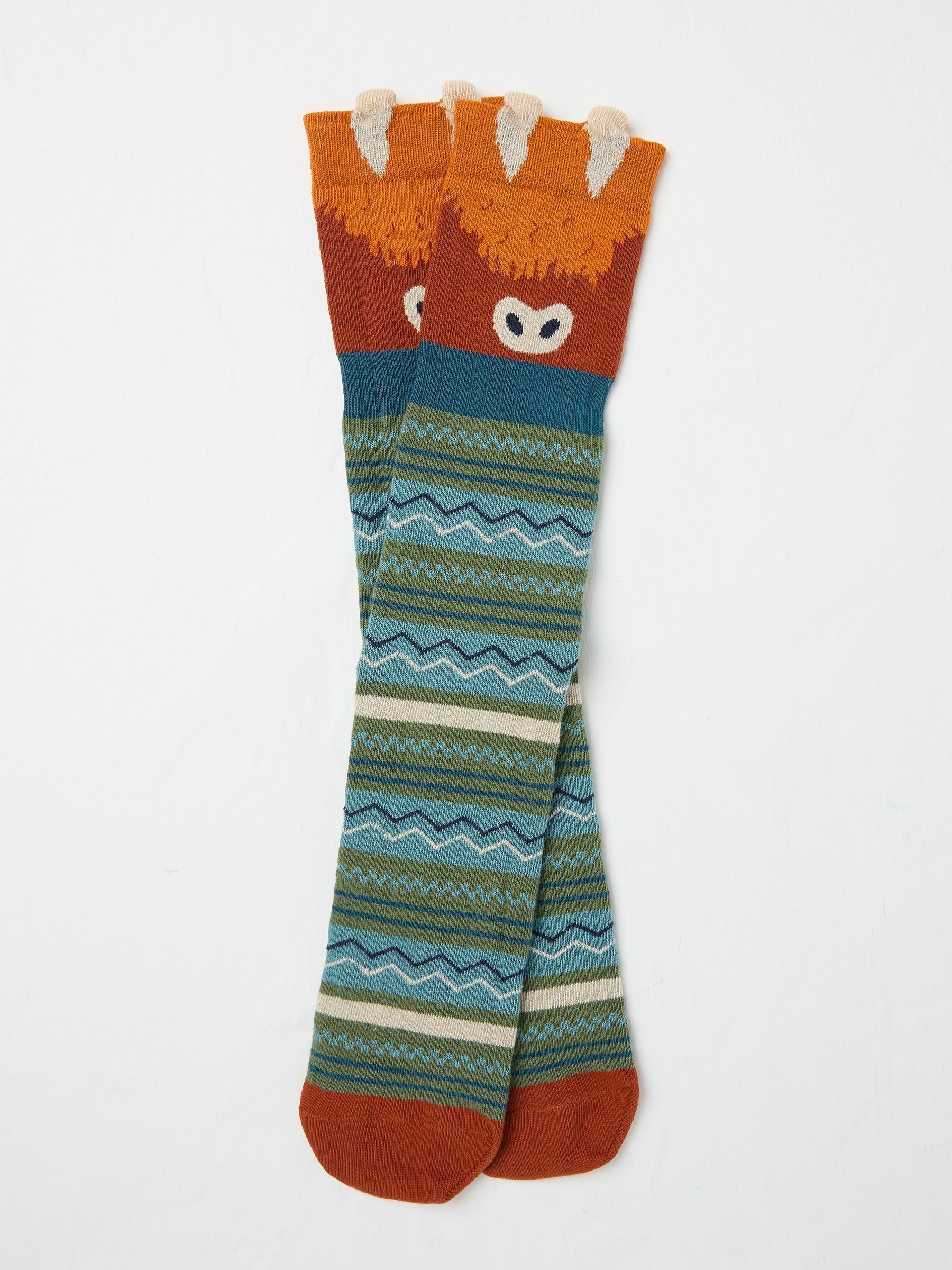 Navy Mens Highland Cow Socks 1 Pack - Image 1 of 2