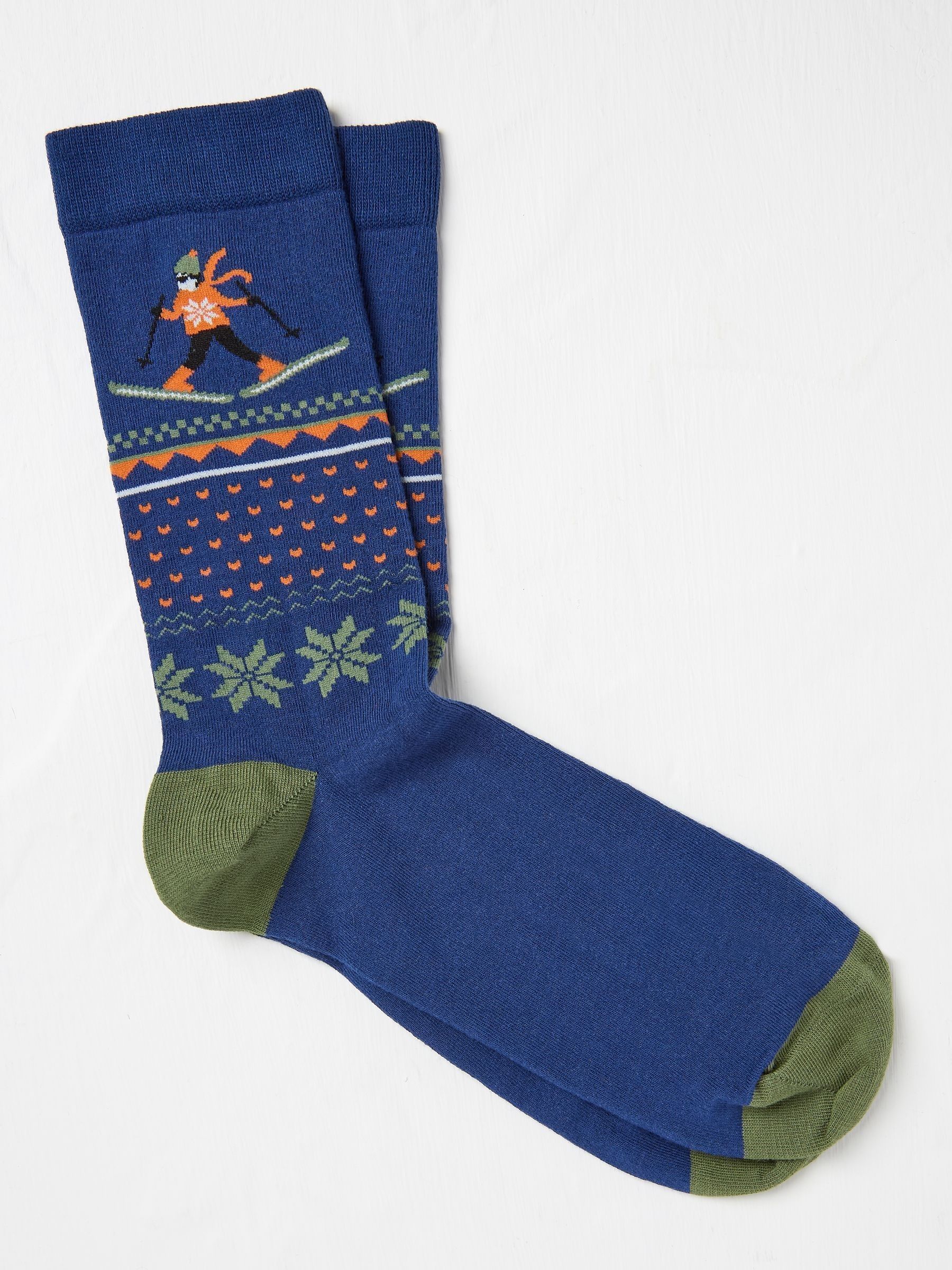 Navy Mens Man Skiing Socks 1 Pack - Image 1 of 2