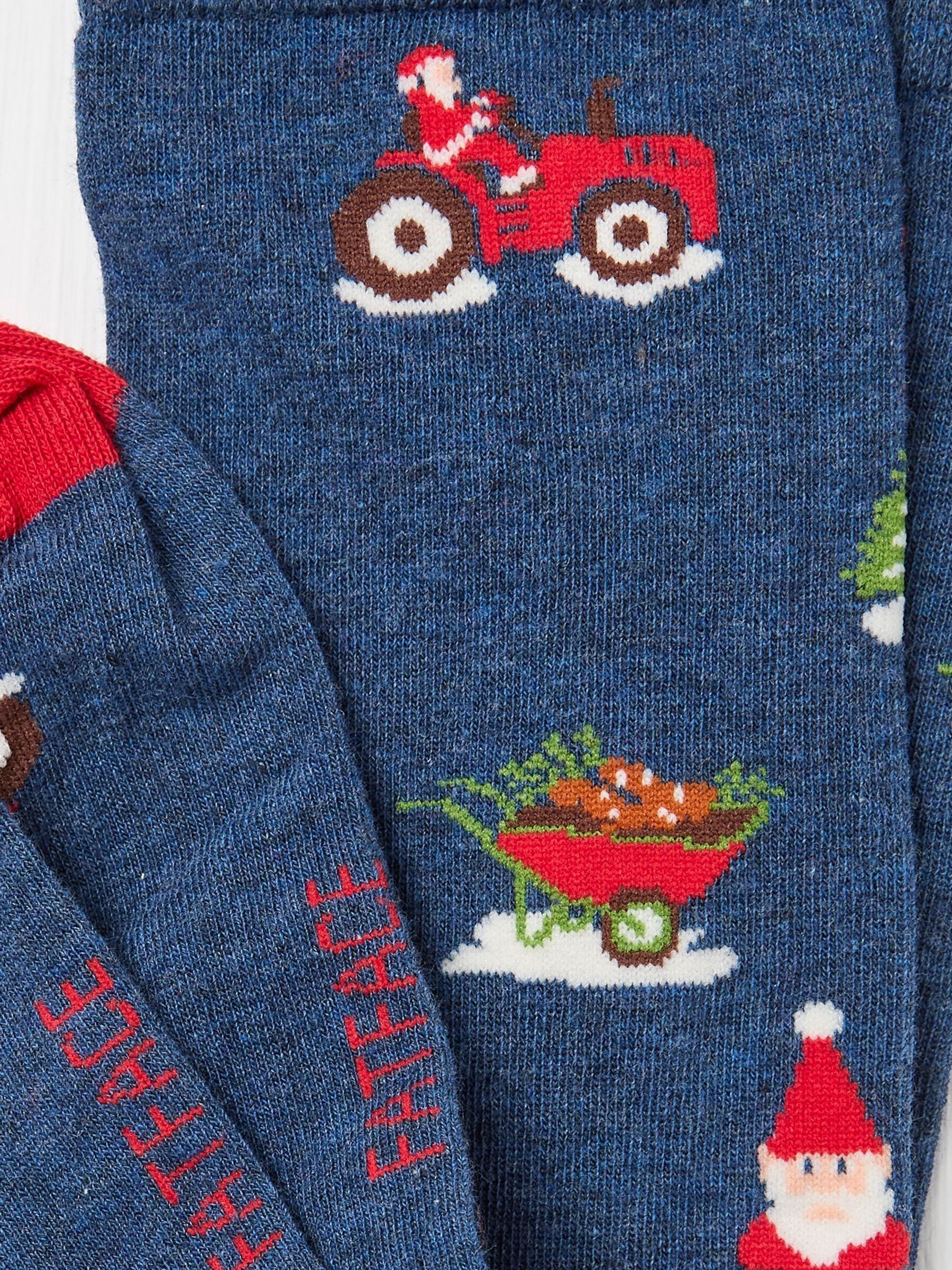 Navy Mens Santa Tractor Socks 1 Packs - Image 2 of 2 Navy Mens Santa Tractor Socks 1 Packs - Image 2 of 2