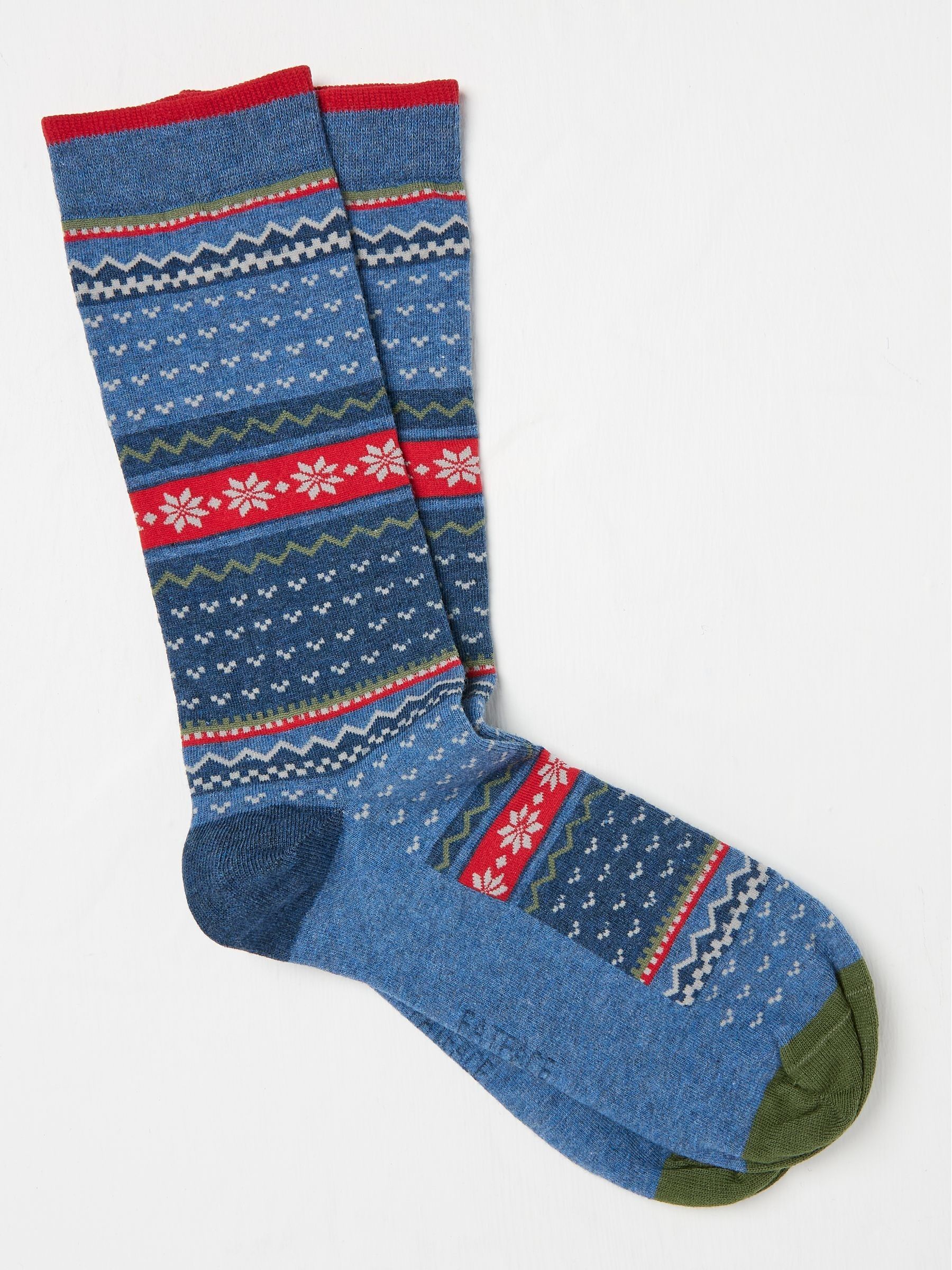 Blue Fairisle Pattern Socks - Image 1 of 2