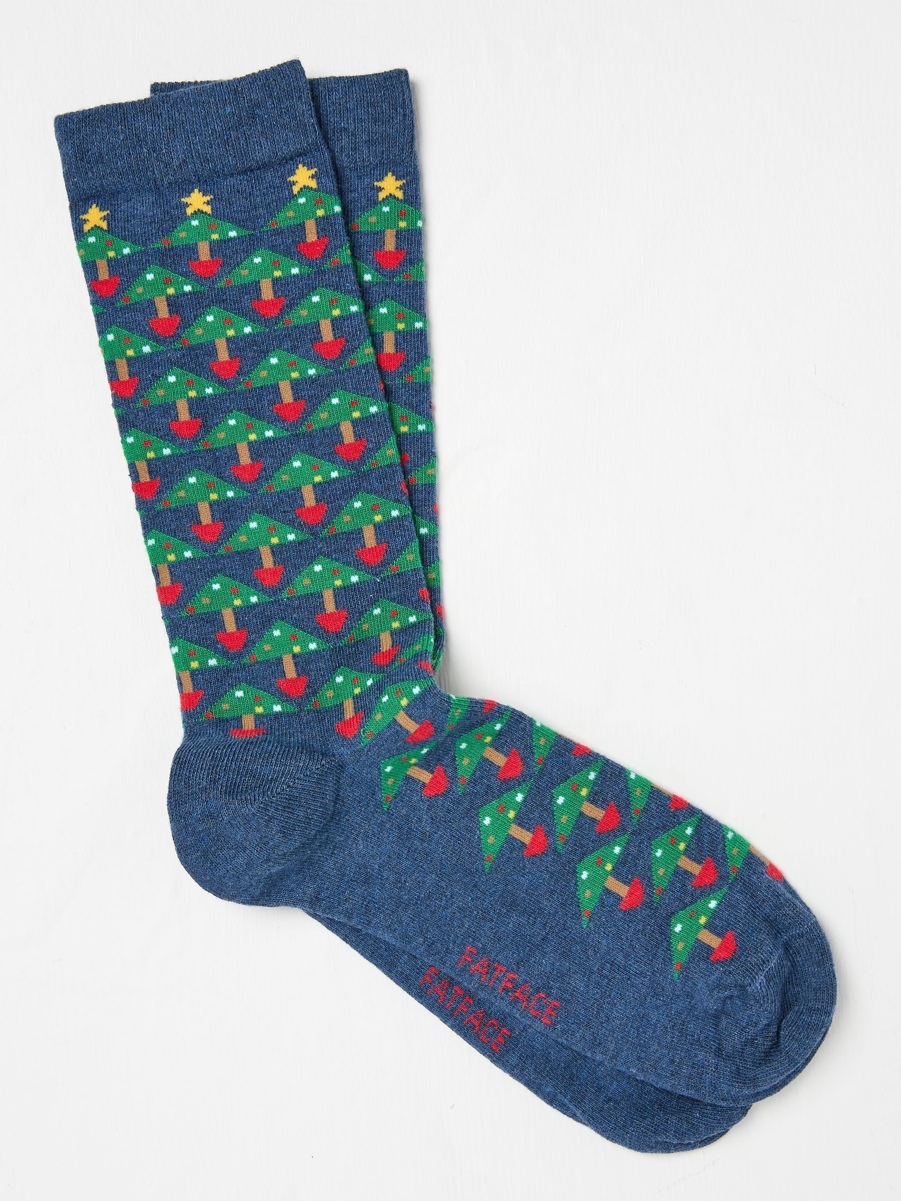 Blue Navy Geo Tree Socks - Image 1 of 2