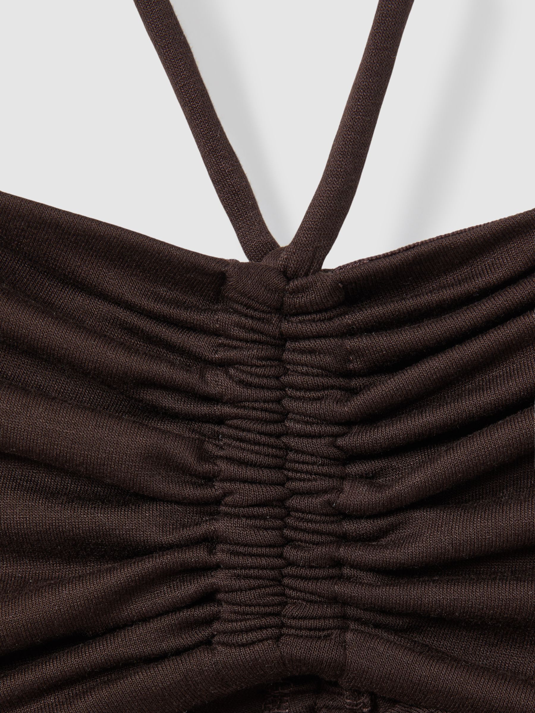 Solare Chocolate Ruched Halterneck Top - Image 5 of 5
