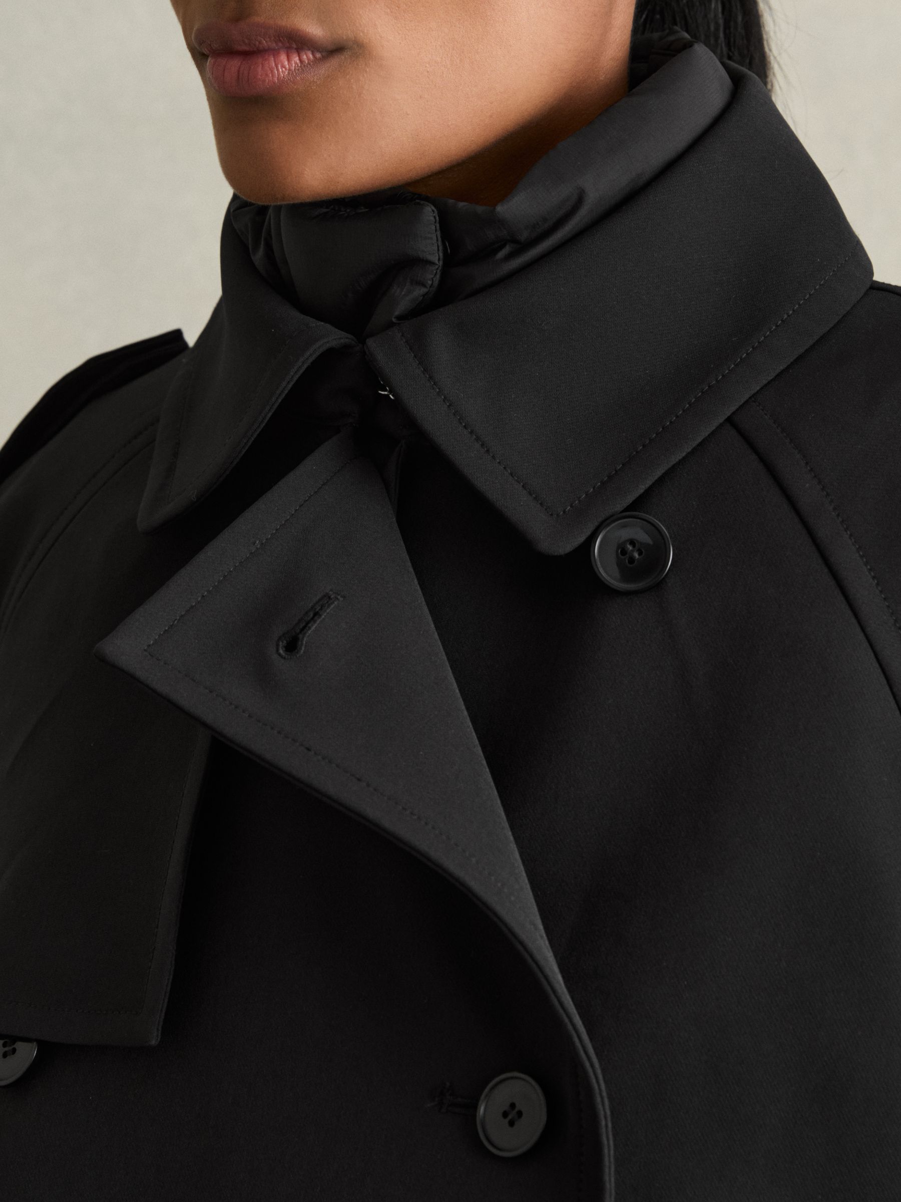 Hybrid Puffer Coat in Black - Image 5 of 9