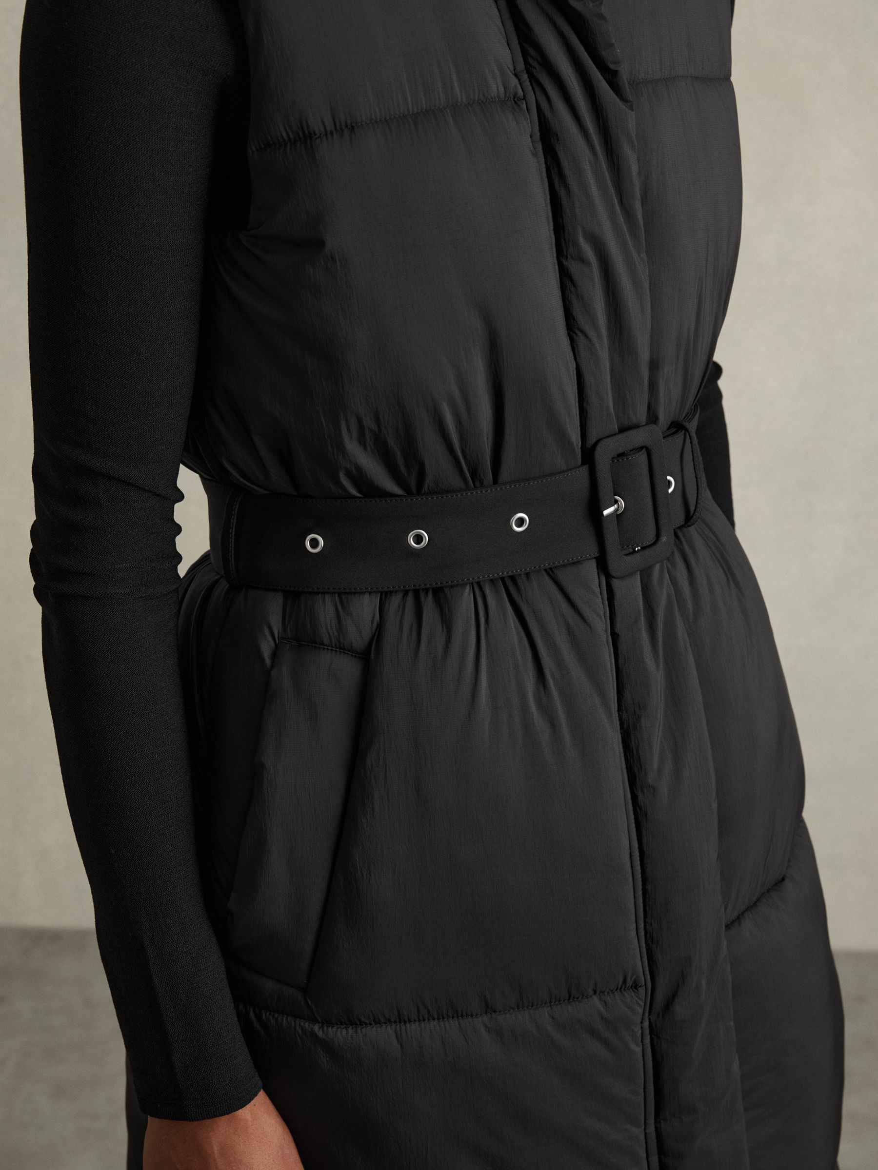 Hybrid Puffer Coat in Black - Image 7 of 9