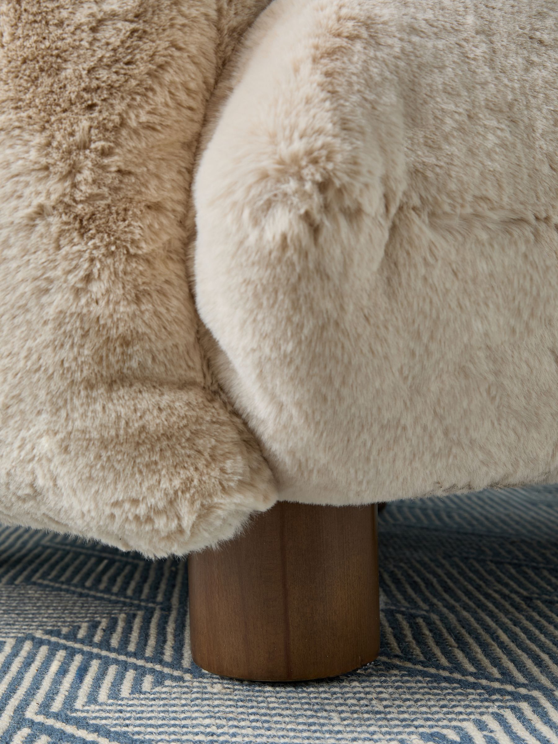 Jude Accent Chair in Taupe Brown Arctic Fur - Image 3 of 5