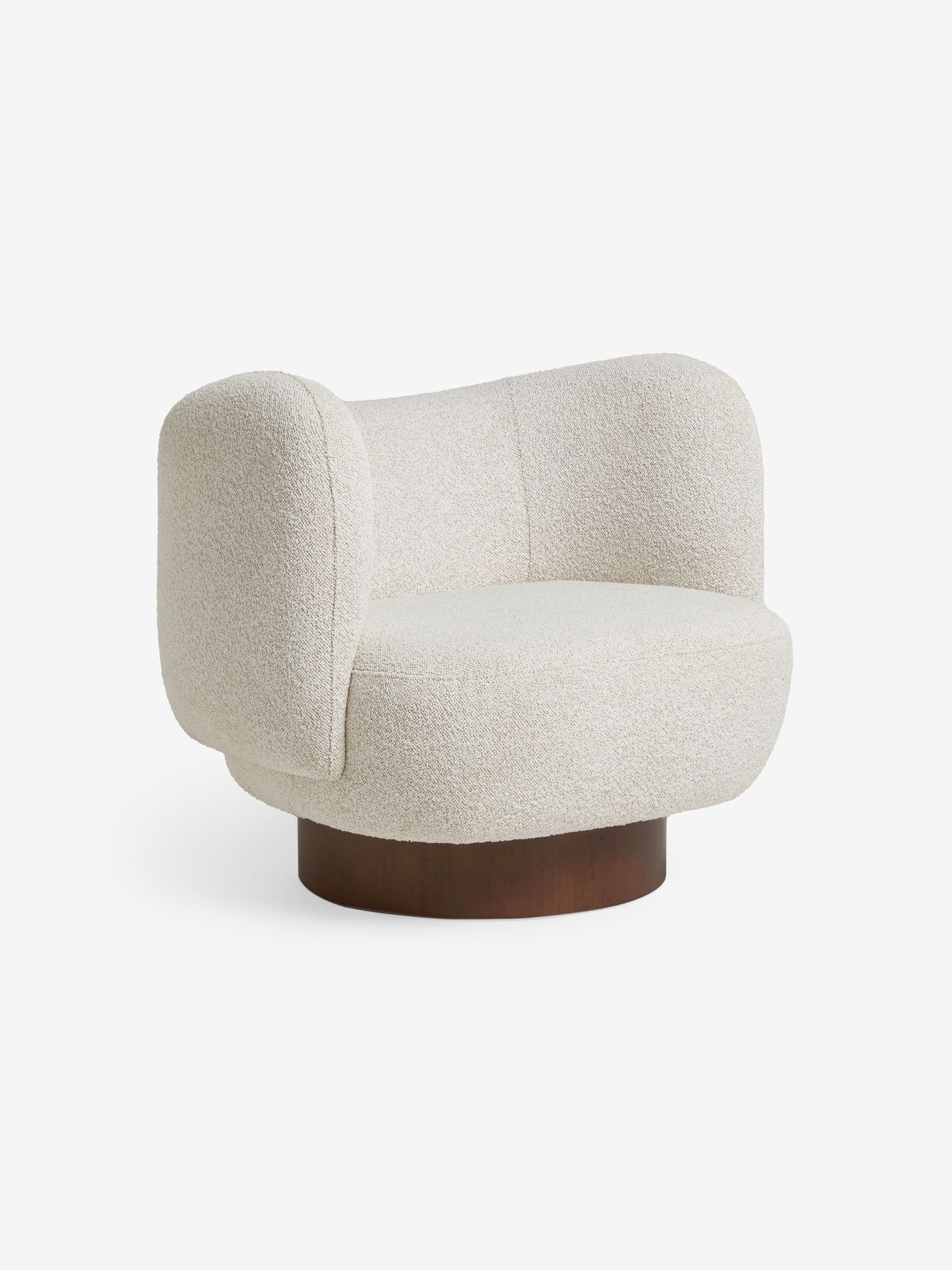 Novara Swivel Accent Chair in Off White Pax Boucle - Image 4 of 6